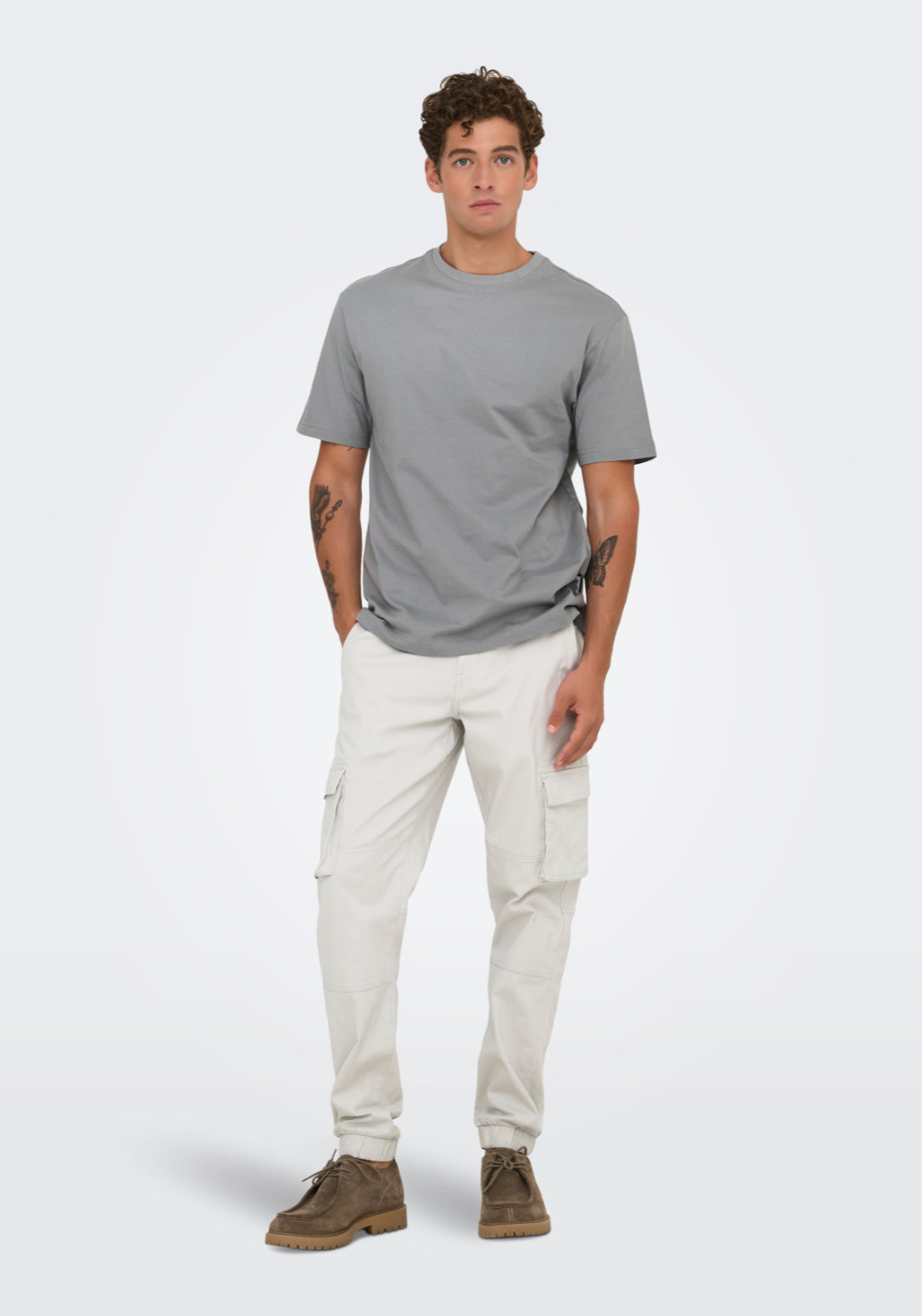 Only &amp; Sons Onsfred T-Shirt - Ultimate Grey 5 Shaws Department Stores