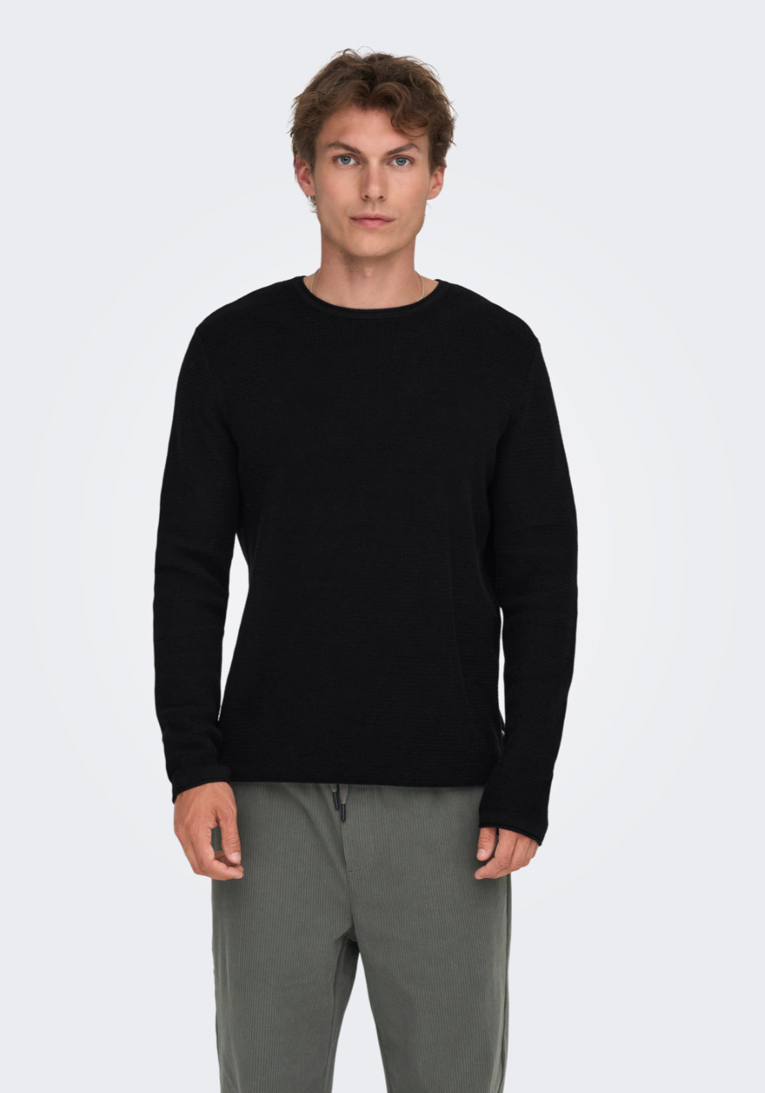 Only &amp; Sons Onseric Crew Neck Knit - Black 2 Shaws Department Stores