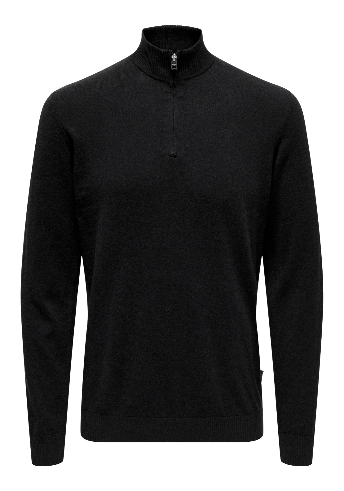 Only &amp; Sons Onsloui Half Zip Knit - Black 1 Shaws Department Stores