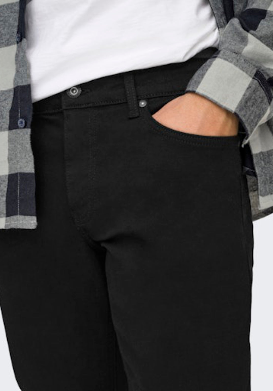 Only &amp; Sons Onsloom Low Rise Slim Fit Jeans - Black Denim 4 Shaws Department Stores
