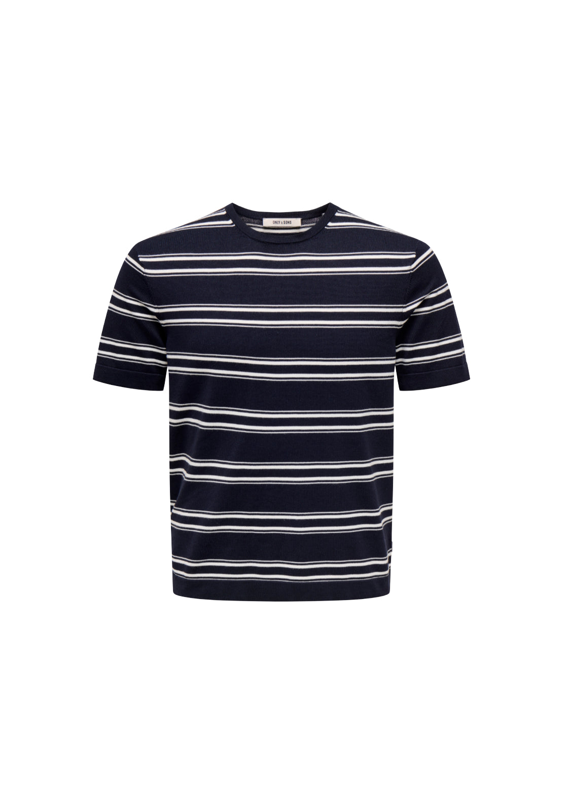 Only &amp; Sons Light Stripe T-Shirt - Blue 1 Shaws Department Stores