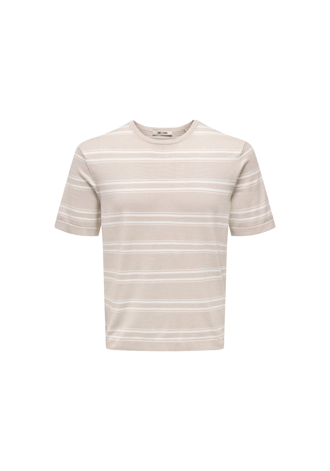 Only &amp; Sons Light Stripe T-Shirt - Silver Lining 1 Shaws Department Stores
