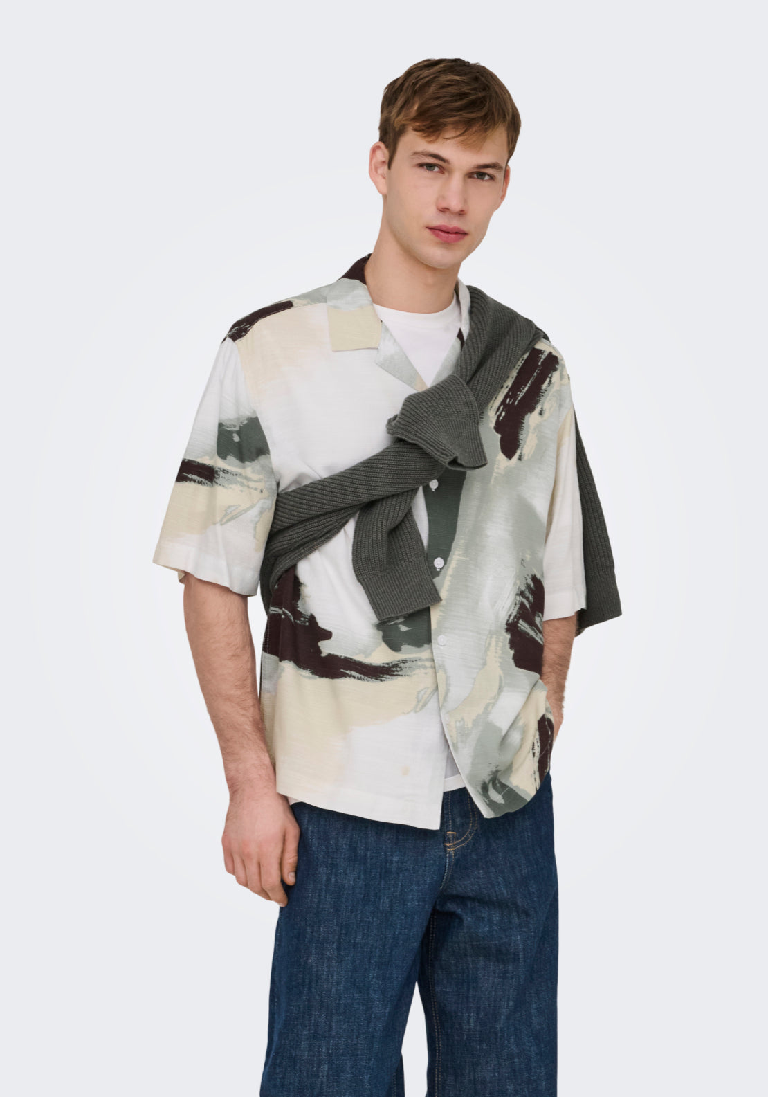 Only &amp; Sons Harvi Resort Shirt - White 1 Shaws Department Stores