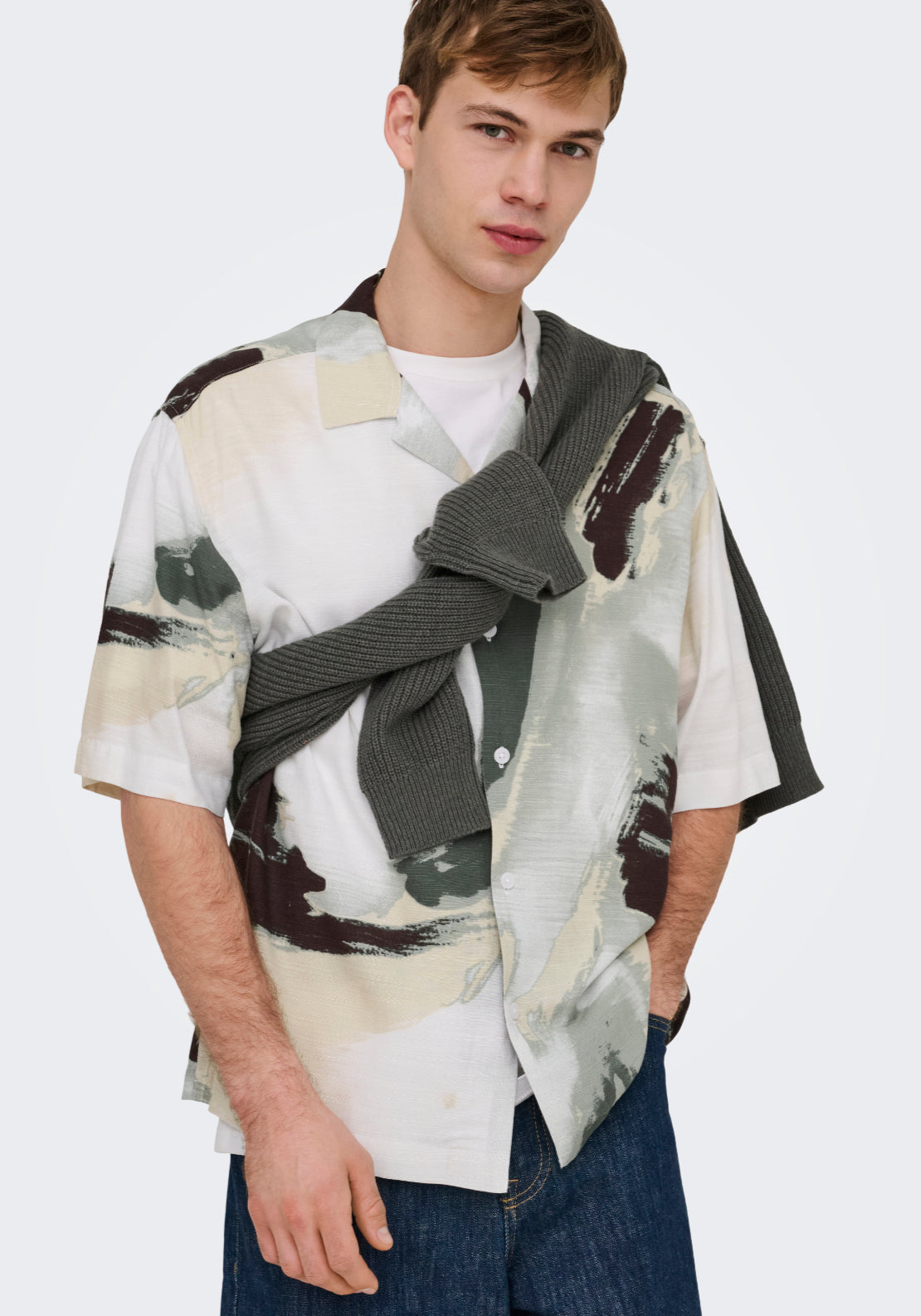 Only &amp; Sons Harvi Resort Shirt - White 4 Shaws Department Stores