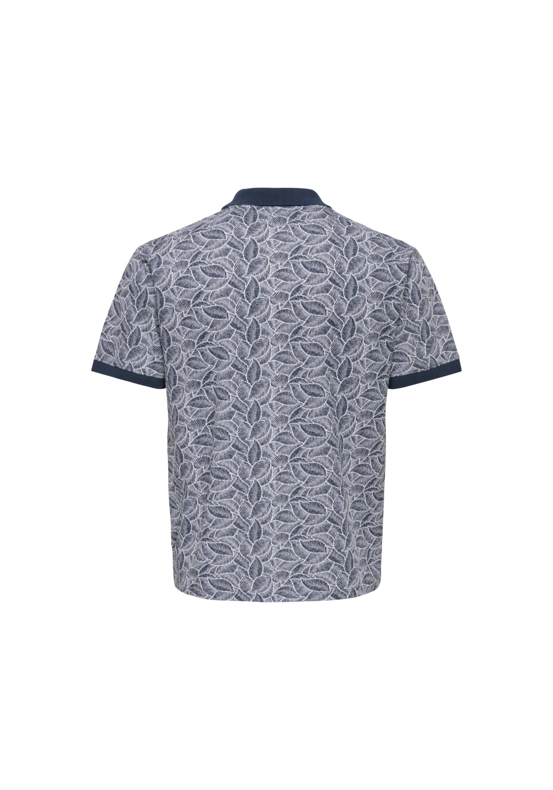 Only &amp; Sons Short Sleeve Print Polo Shirt - Blue 2 Shaws Department Stores