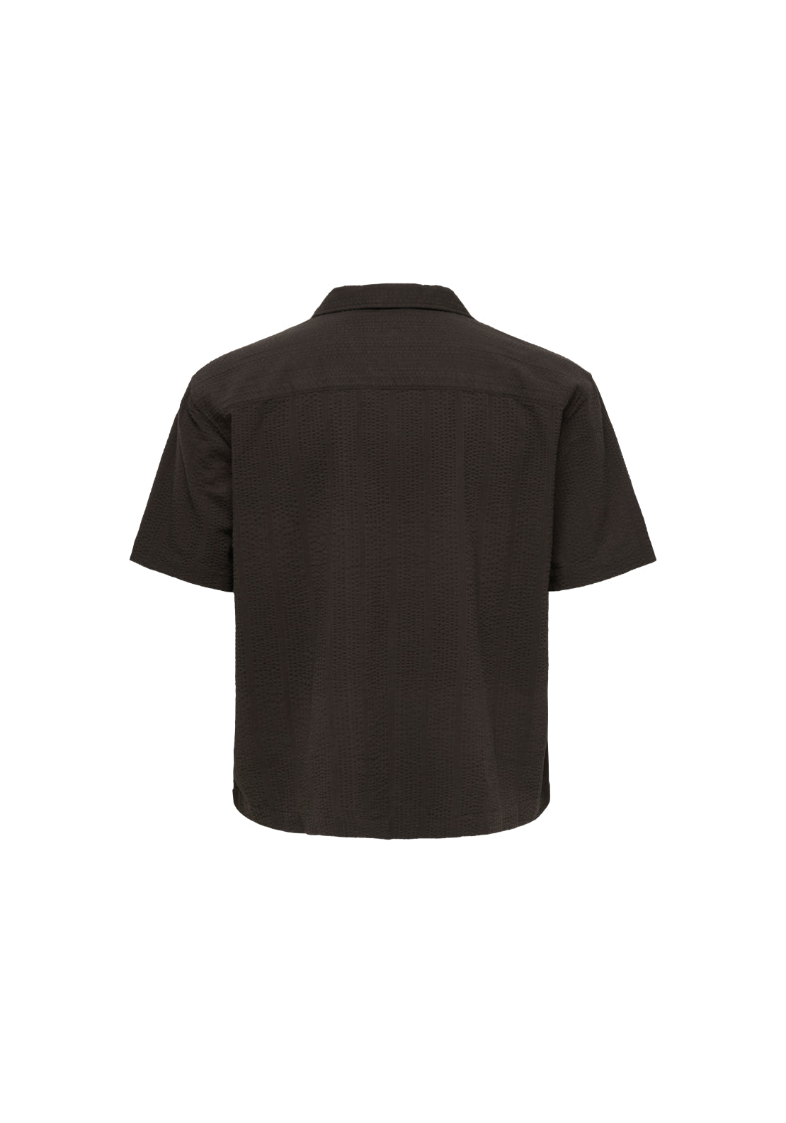 Only &amp; Sons Seersucker Resort Short Sleeve Shirt - Black 5 Shaws Department Stores