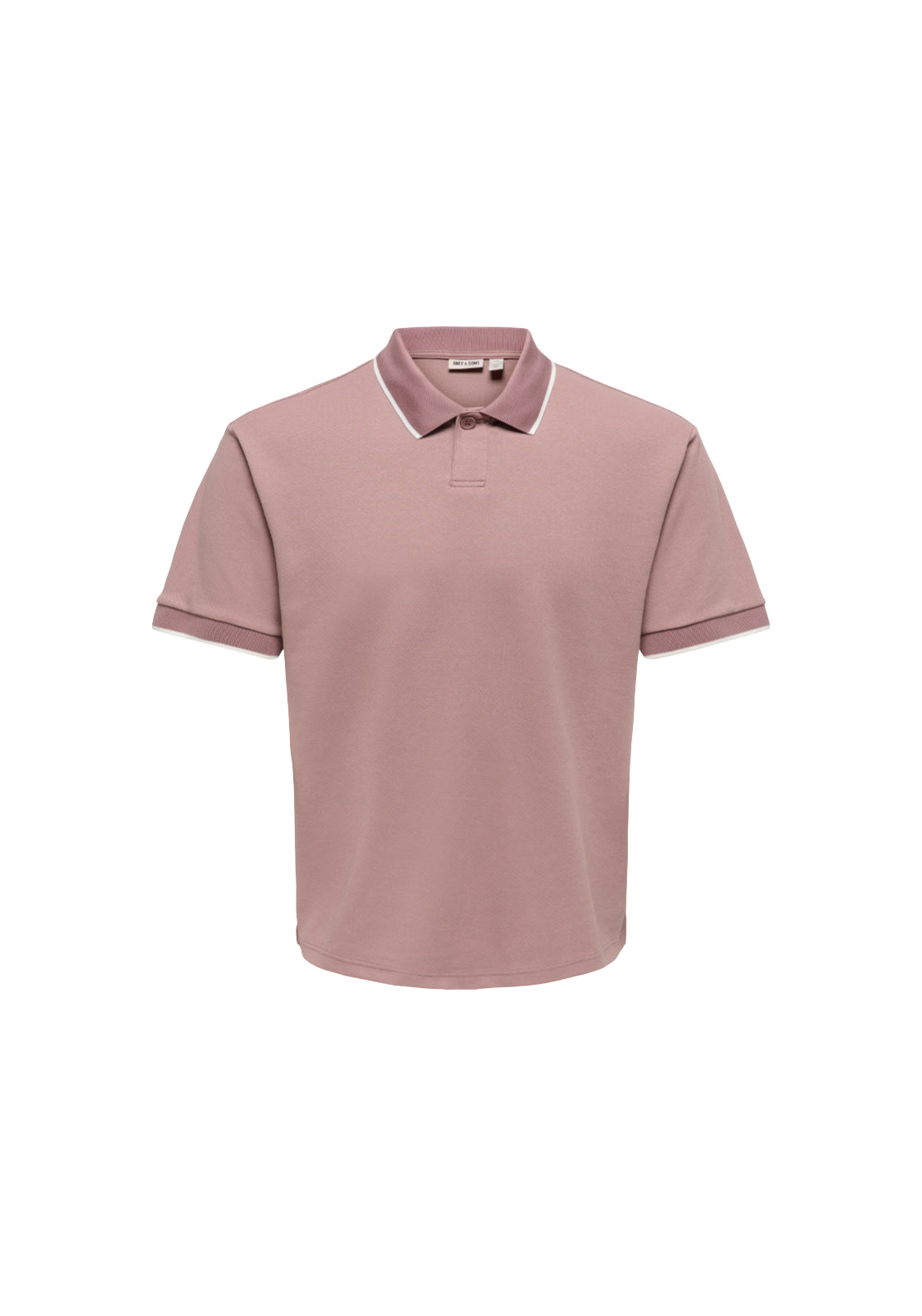 Only &amp; Sons Tomon Structured Polo - Antler Stripe - Egret 1 Shaws Department Stores