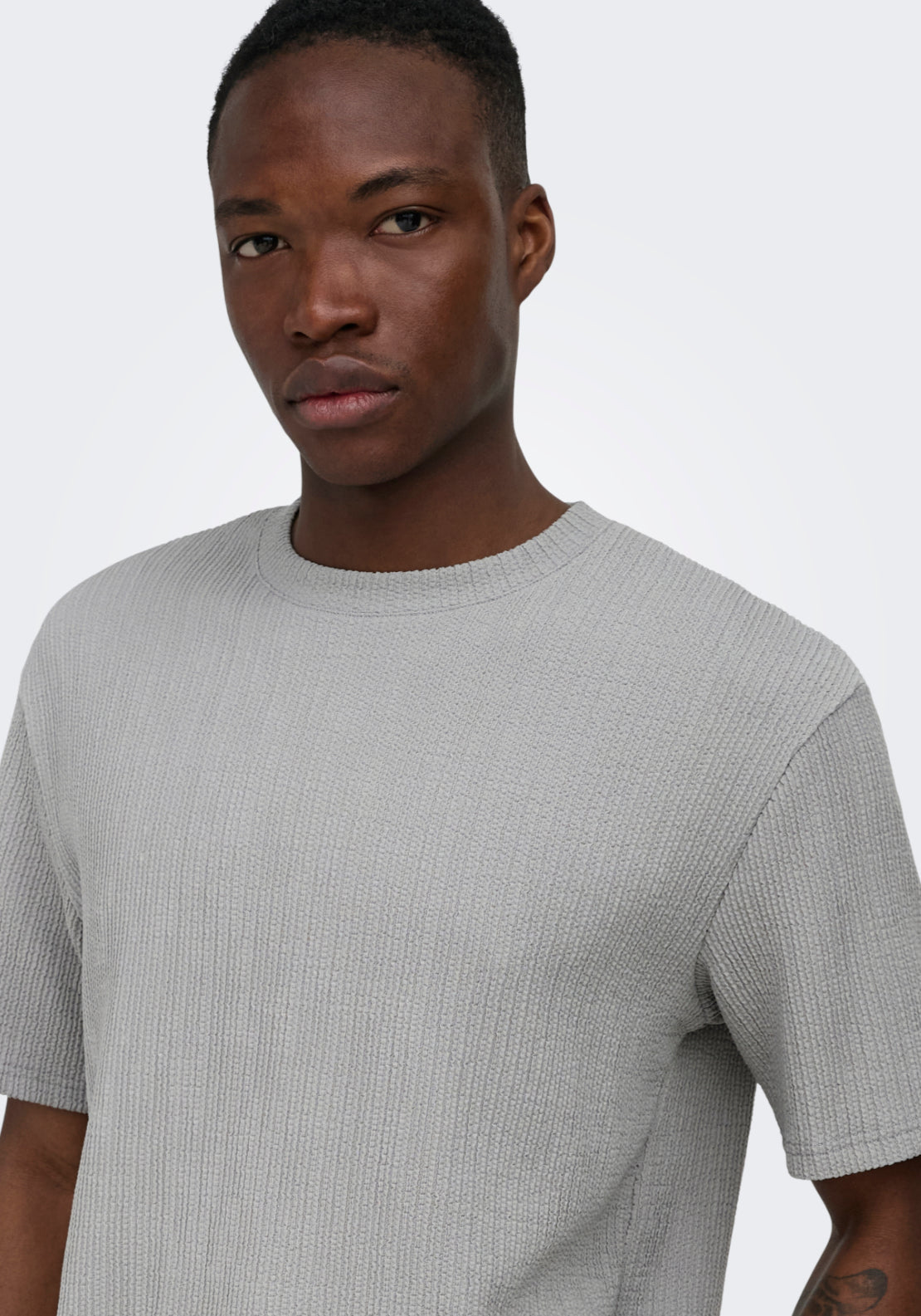 Only &amp; Sons Short Sleeve T-Shirt - Ultimate Grey 3 Shaws Department Stores