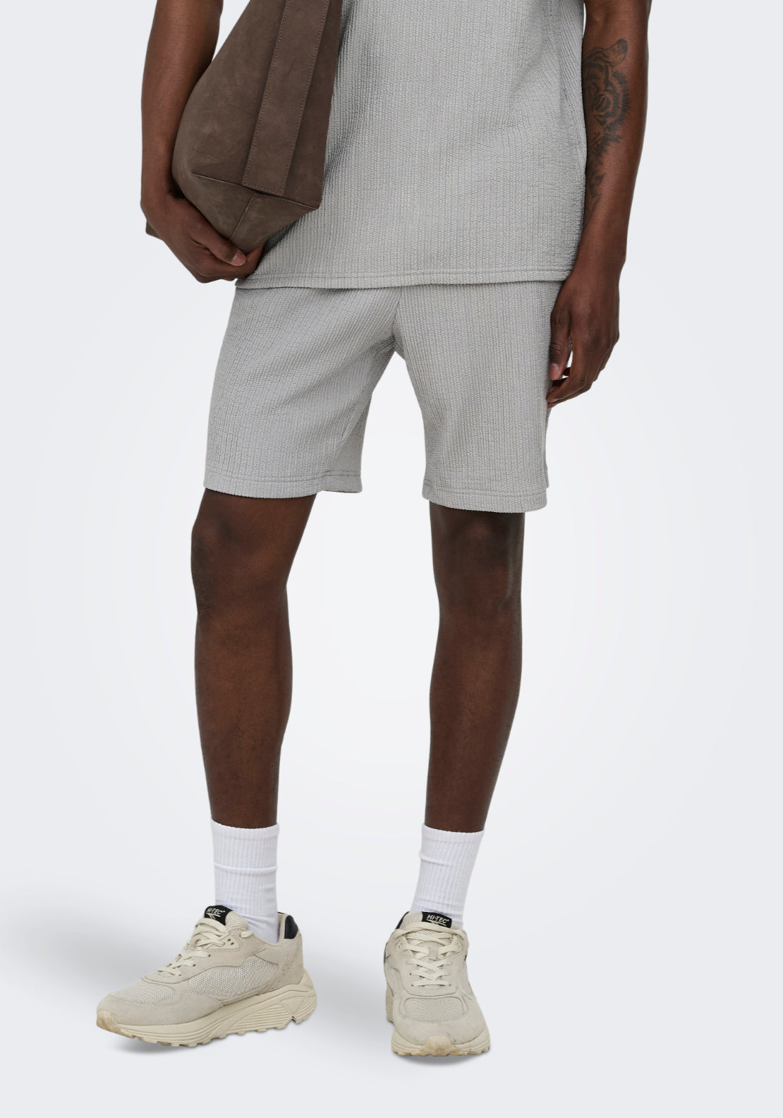 Only &amp; Sons Casual Shorts - Ultimate Grey 1 Shaws Department Stores