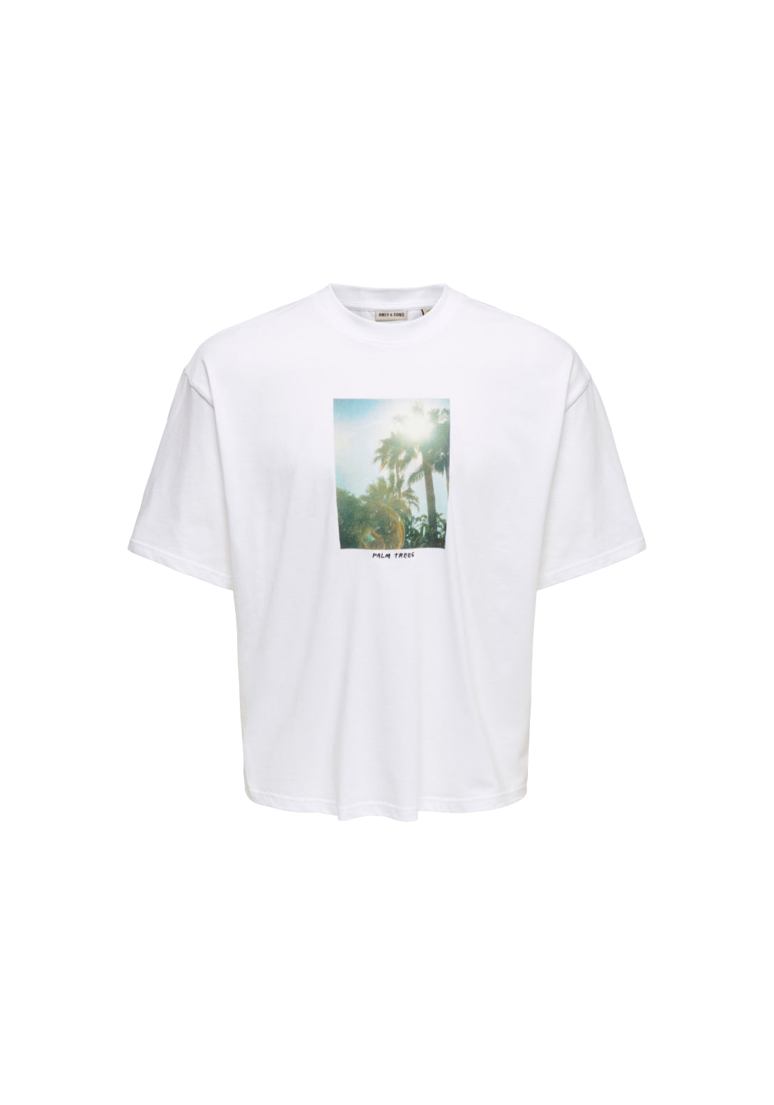 Only &amp; Sons Oversized Print T-Shirt - White 3 Shaws Department Stores