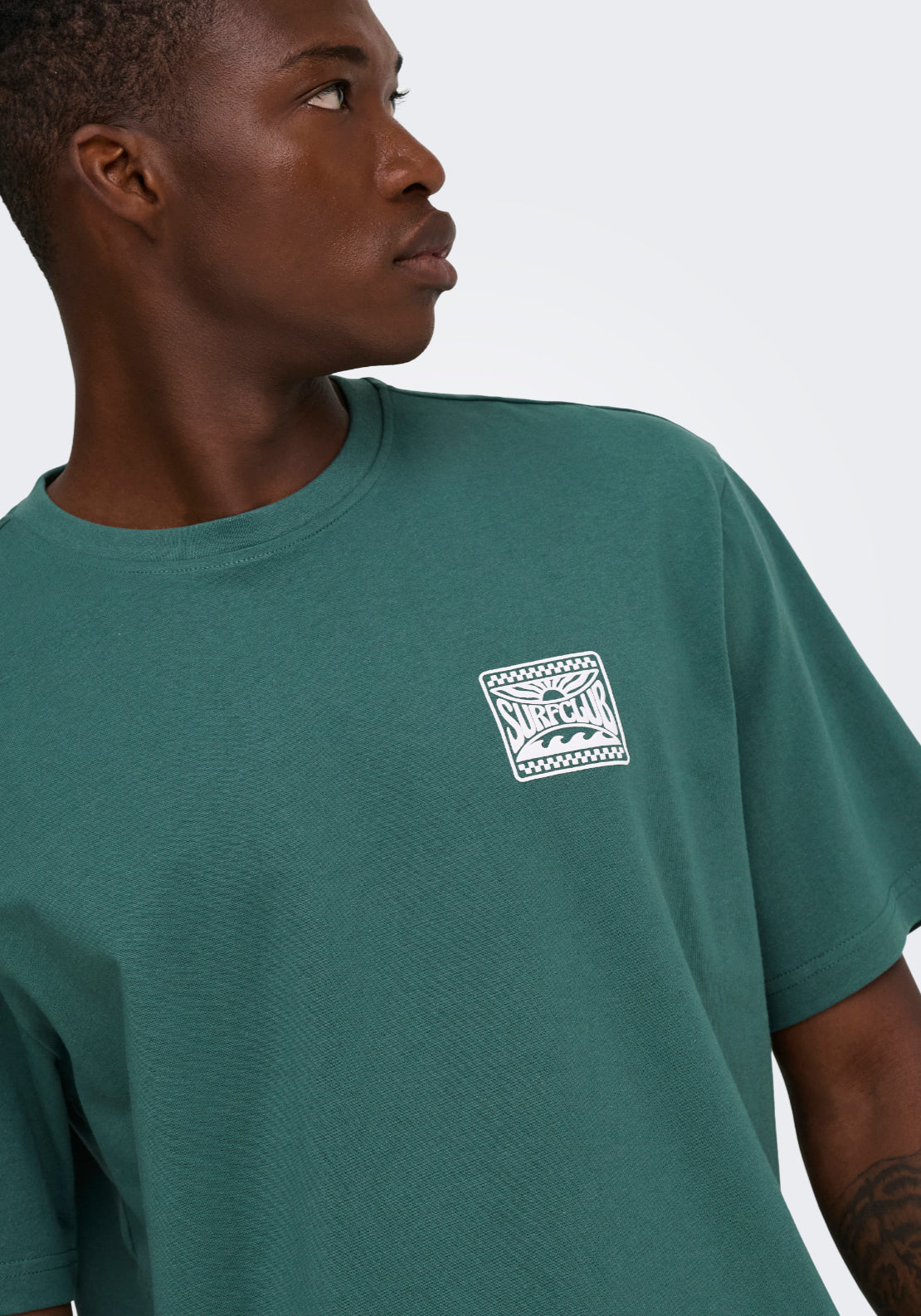 Only &amp; Sons Relaxed Print T-Shirt - Silver Pine 4 Shaws Department Stores