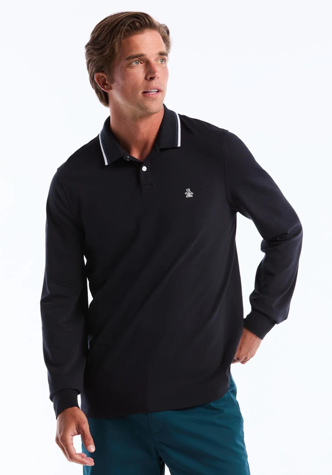 Penguin Original Tipped Pique Polo - Dark Sapphire 1 Shaws Department Stores