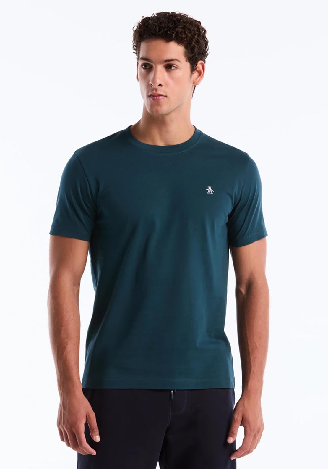 Penguin Original Pete Embroidered Crew Neck T-Shirt - Reflecting Pond 1 Shaws Department Stores