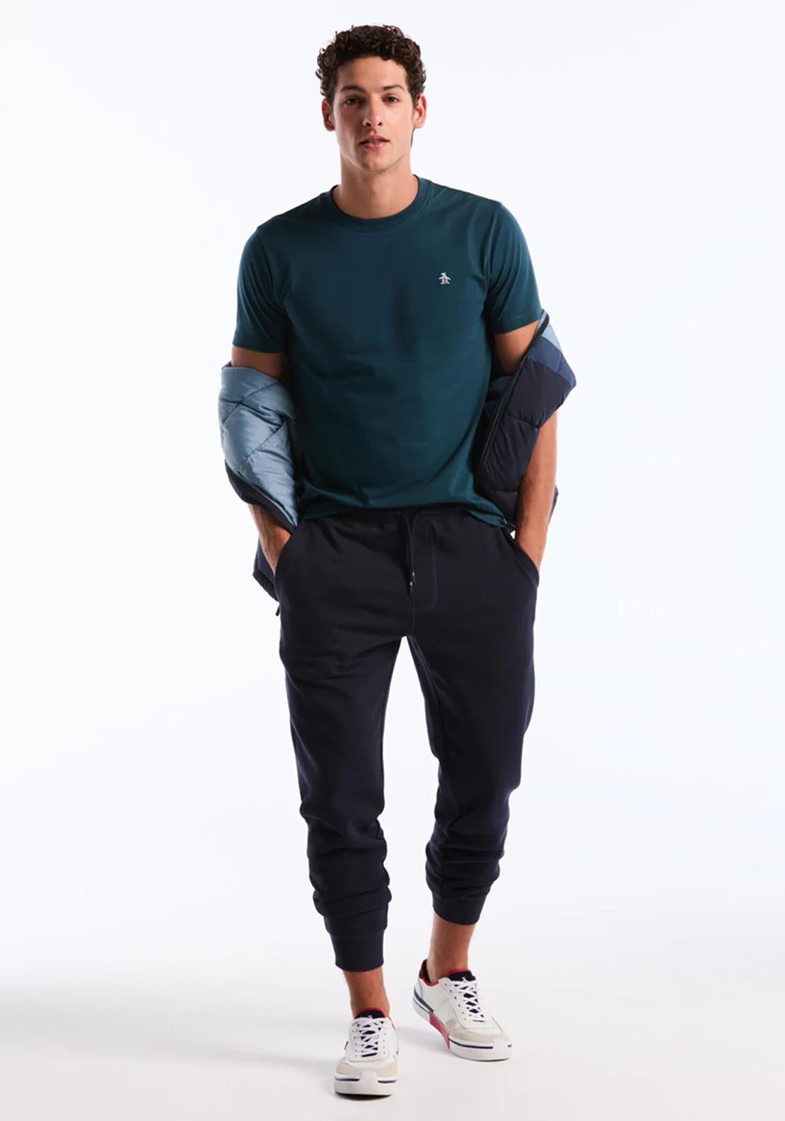 Penguin Original Pete Embroidered Crew Neck T-Shirt - Reflecting Pond 4 Shaws Department Stores