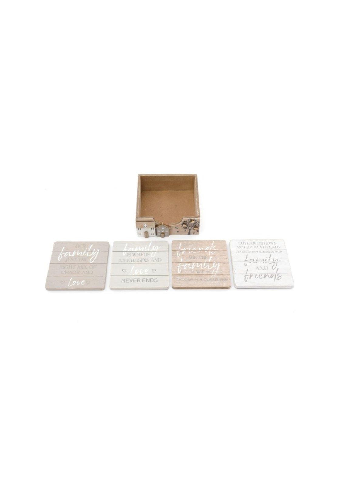 The Home Collection Set of 4 Wooden Houses Coasters - Multi 1 Shaws Department Stores