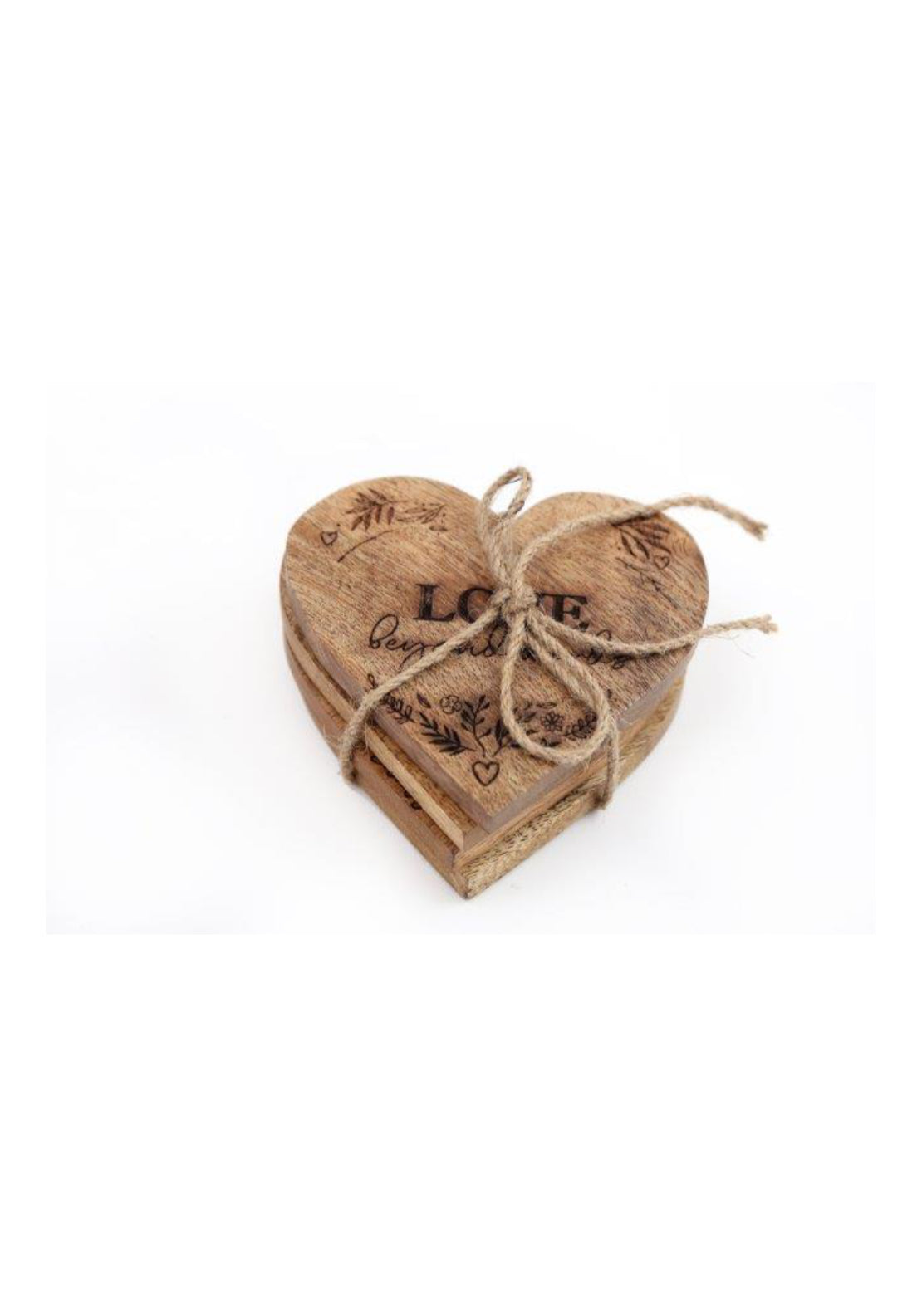 Set Of 4 Heart Shape Coasters - Blue