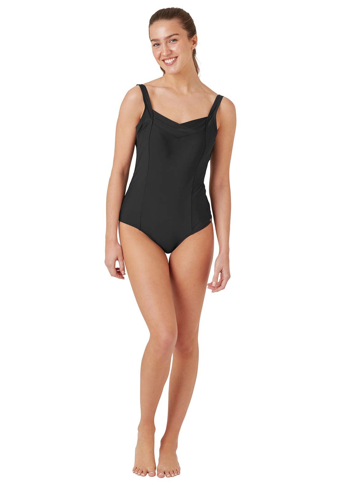 Oyster Bay Plain Swimsuit - Black 2 Shaws Department Stores