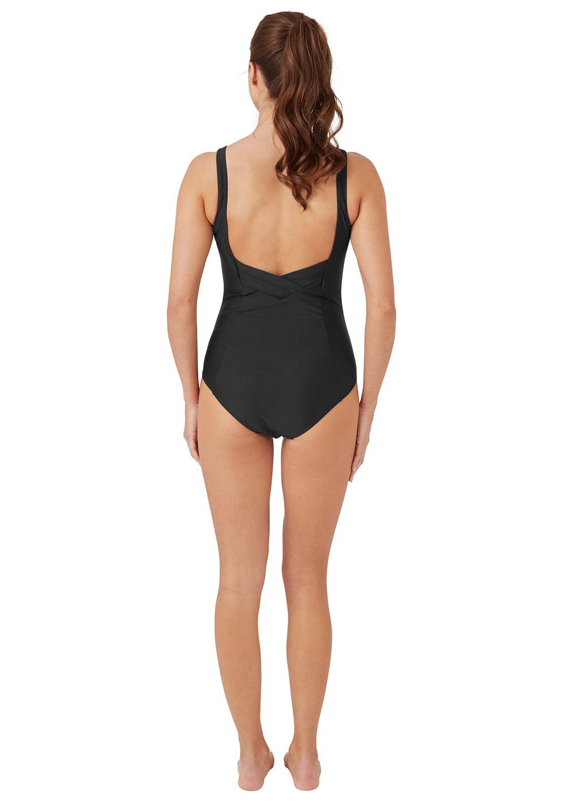 Oyster Bay Plain Swimsuit - Black 3 Shaws Department Stores