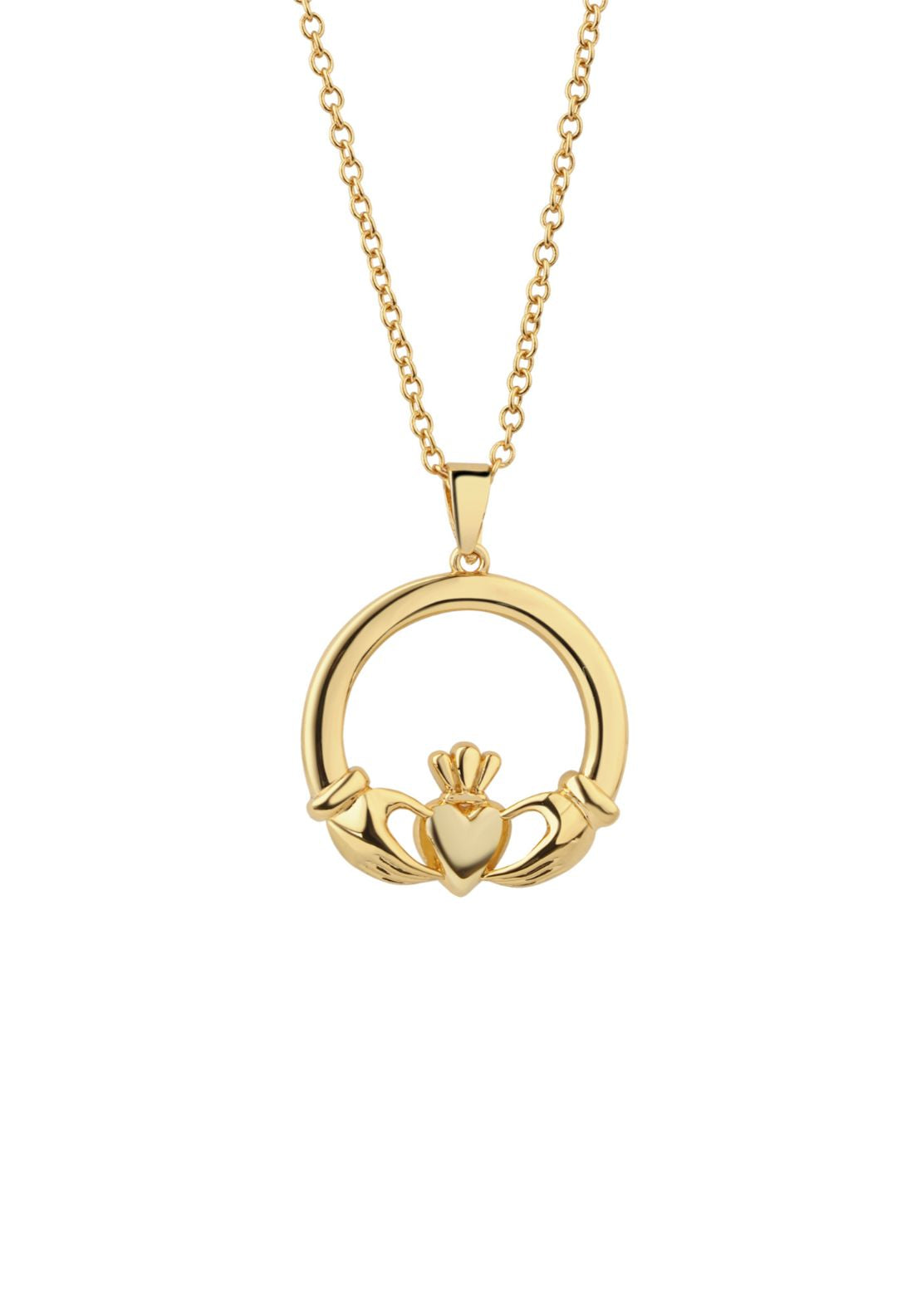 Gold Plated Cladagh Pendant - Gold