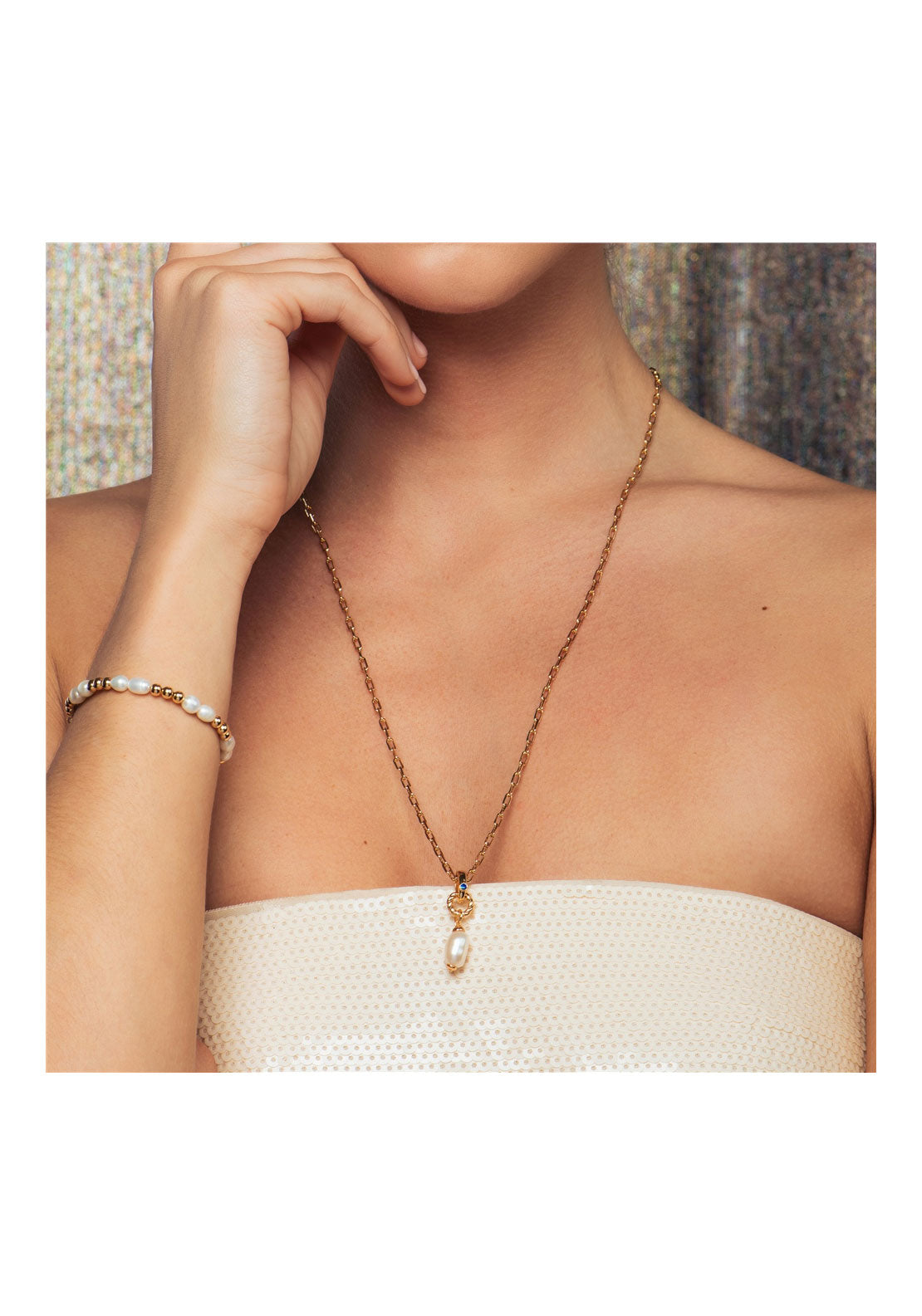 Newbridge Jewellery Sappho Baroque Pearl Pendant - Gold 2 Shaws Department Stores