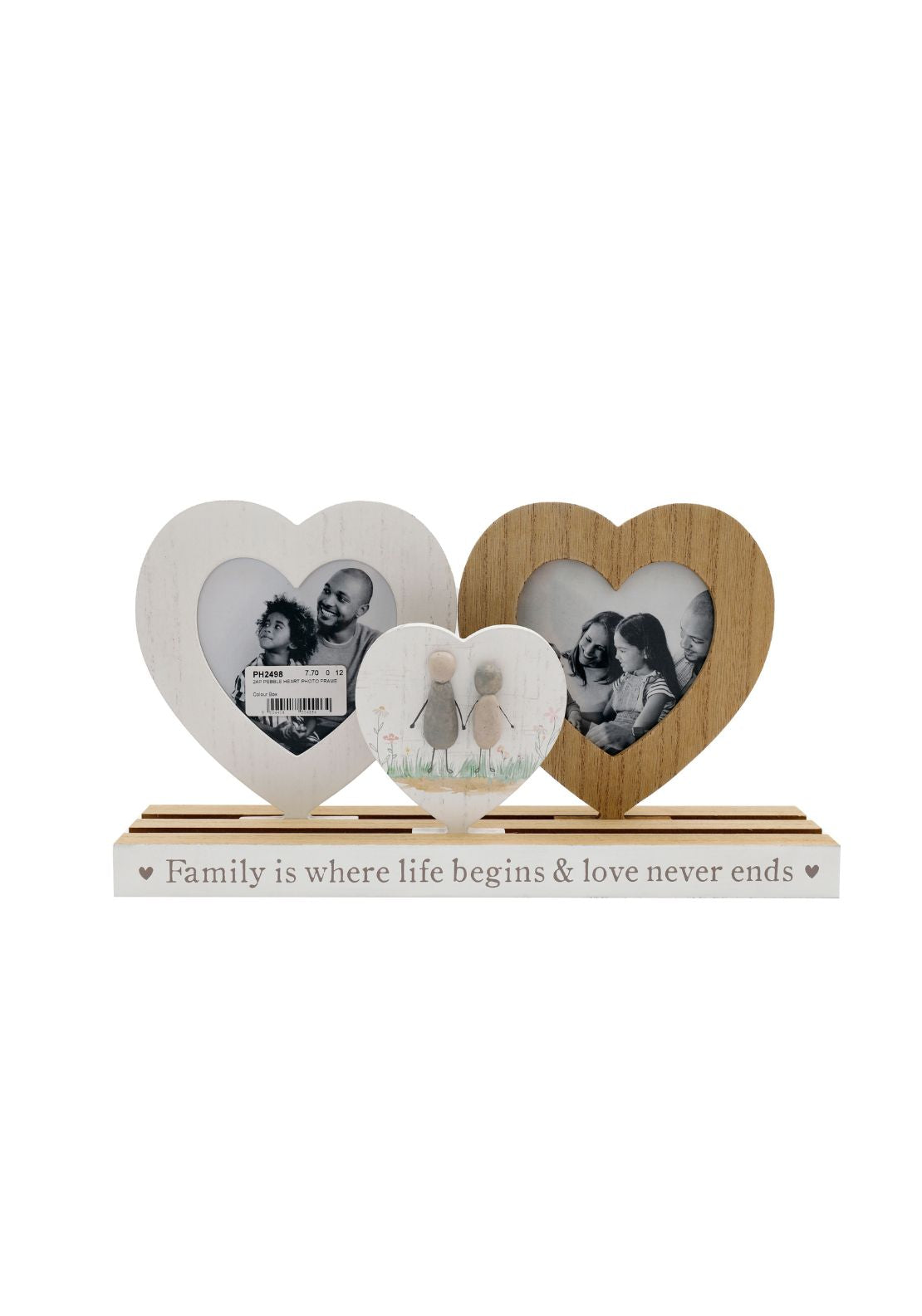 Pebble Heart Two Photo Frame