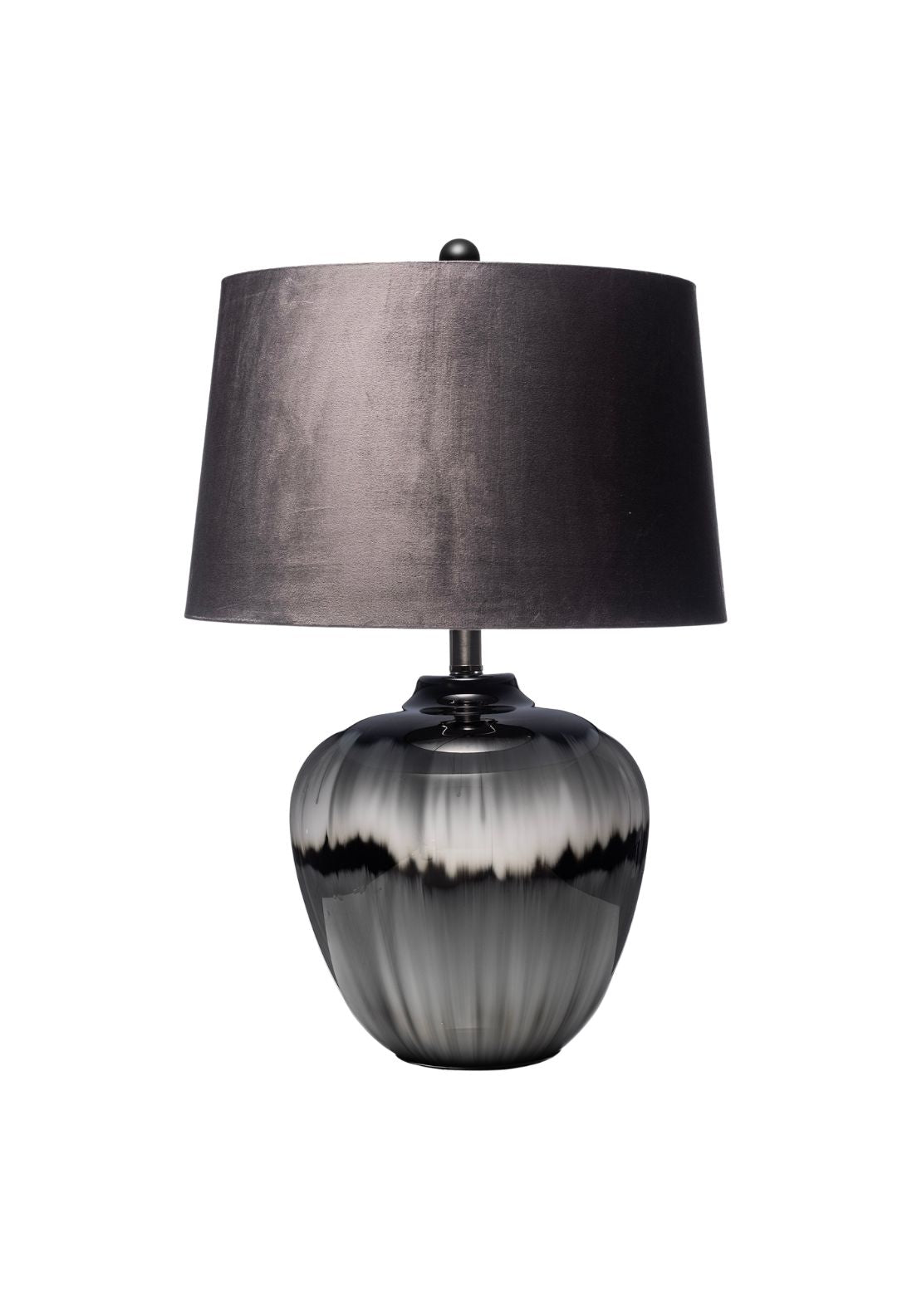 Smoked Glass Table Lamp - Grey
