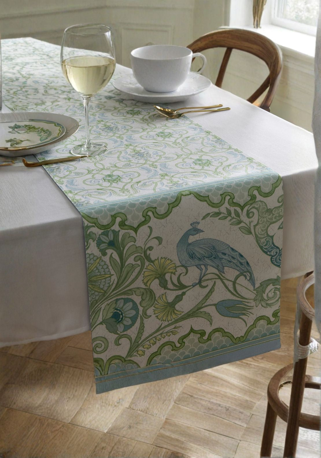 Laurence Llewelyn-bowen Palm Court Table Runner - Green 1 Shaws Department Stores