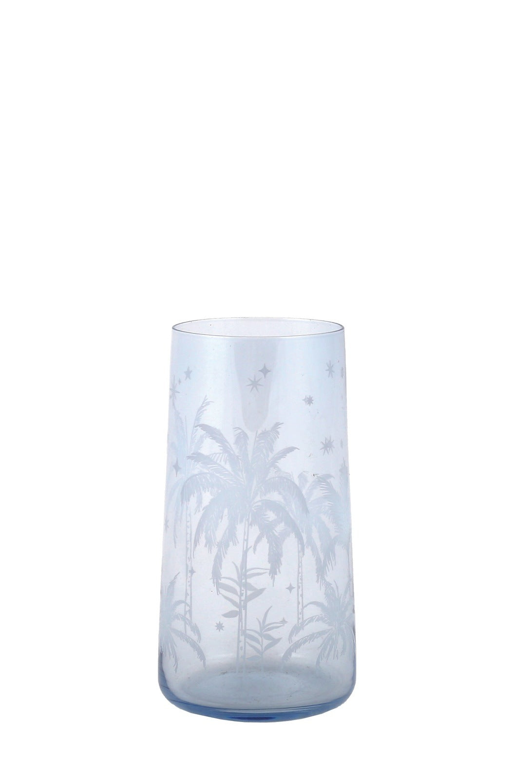 Rakel Palm Print Long Drink Glass Set Of 6 - Blue 1 Shaws Department Stores