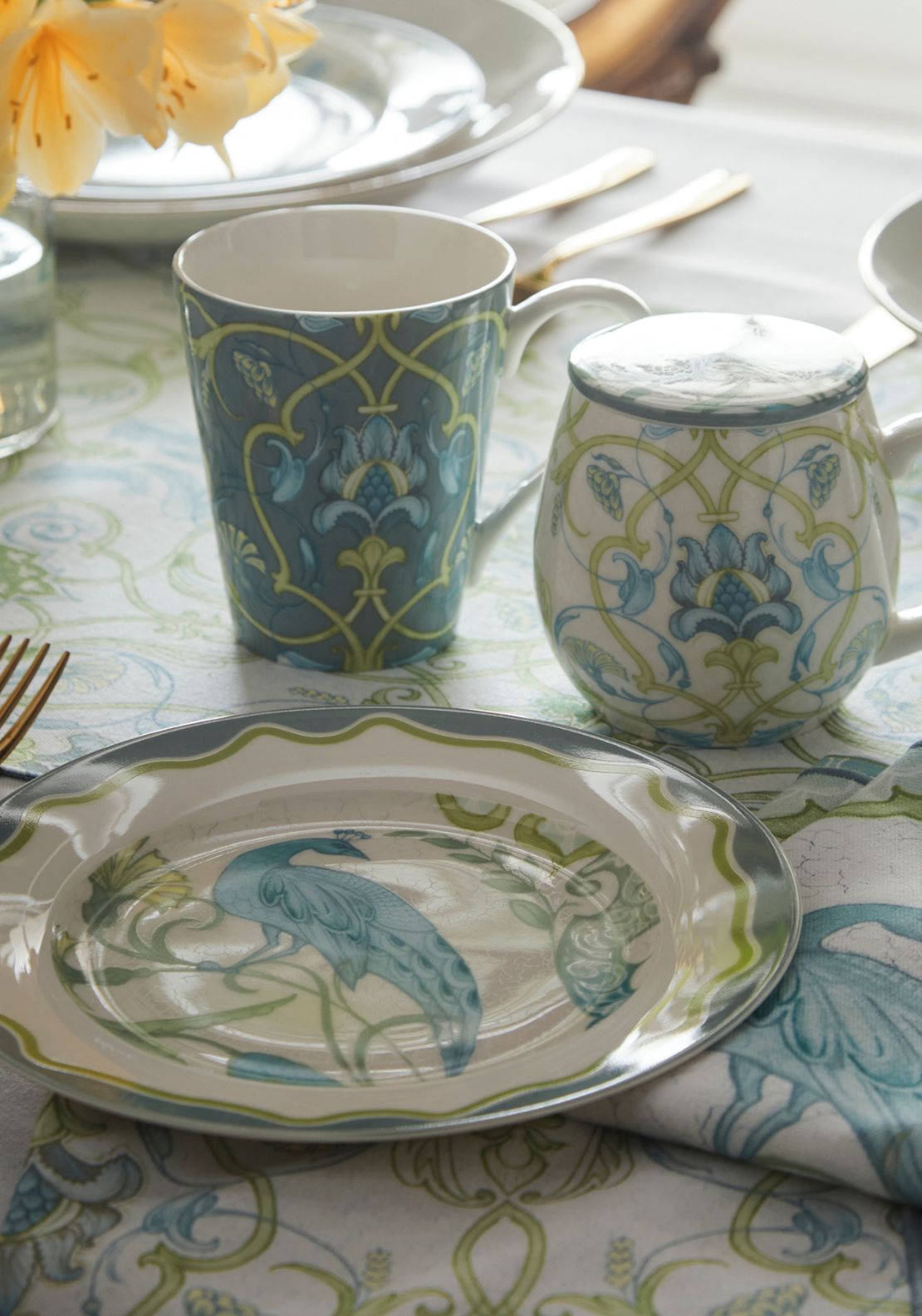 Laurence Llewelyn-bowen Palm Court Mug With Lid - Multi 2 Shaws Department Stores