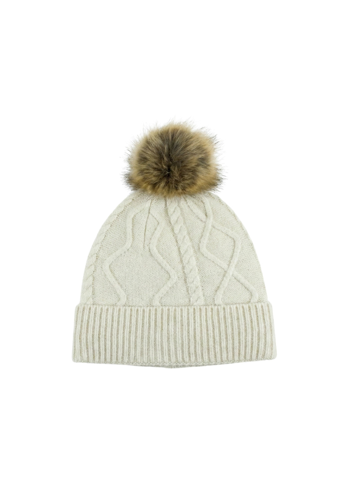 Boardmans Fair Isle Pom Beanie - Cream 1 Shaws Department Stores