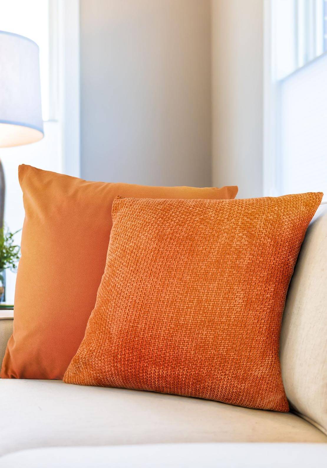 The Home Collection Portland Cushion 17&quot; x 17&quot; Burnt Orange 1 Shaws Department Stores