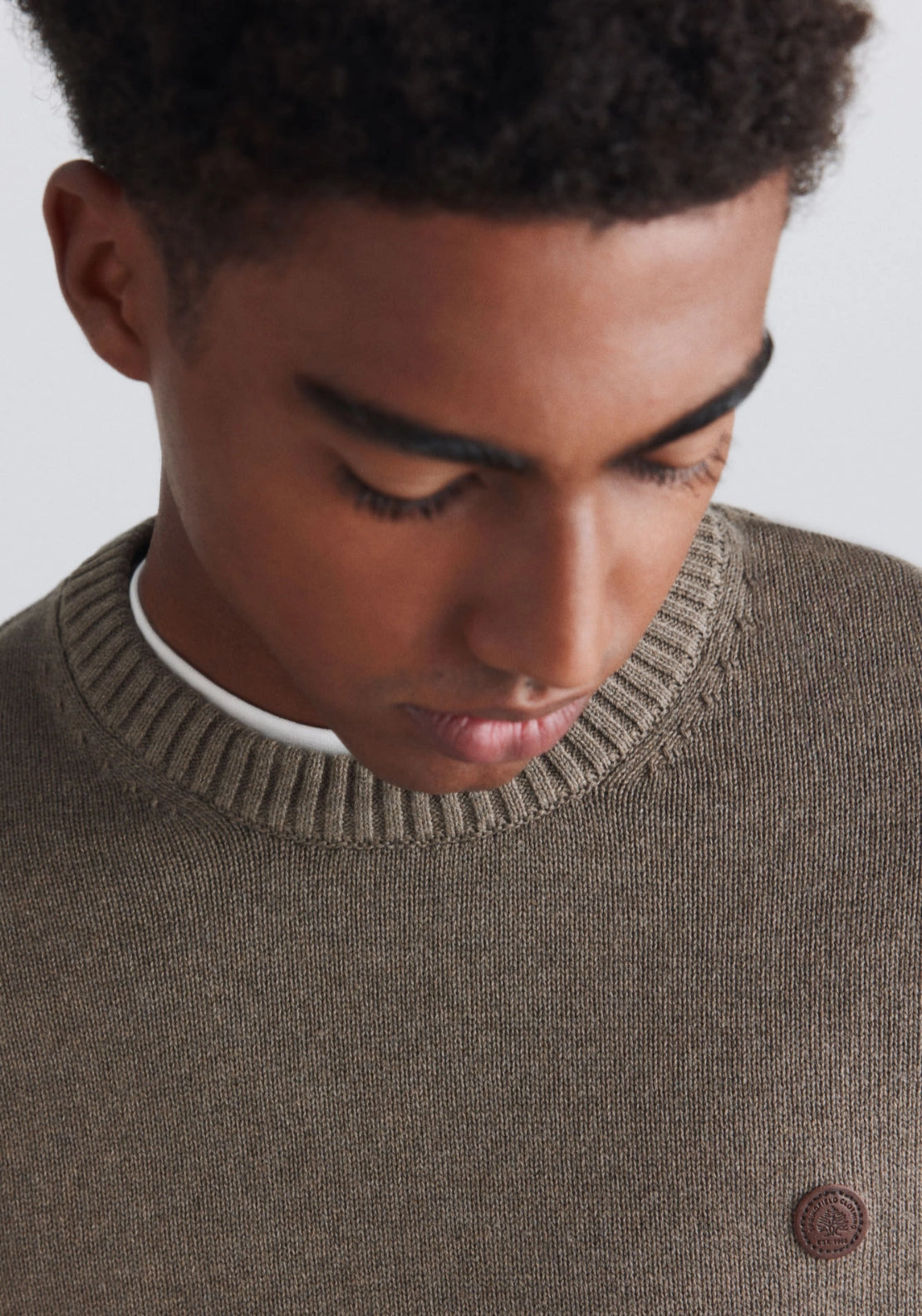 Crew Neck Basic Knit - Brown