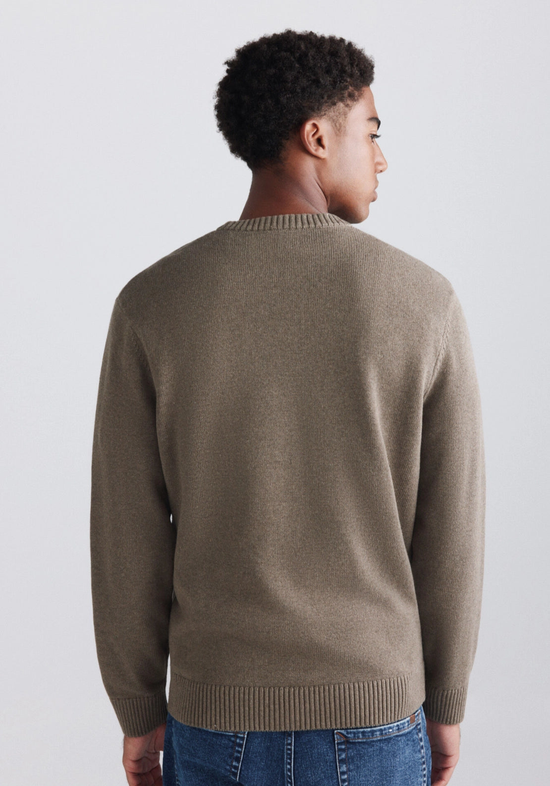 Crew Neck Basic Knit - Brown
