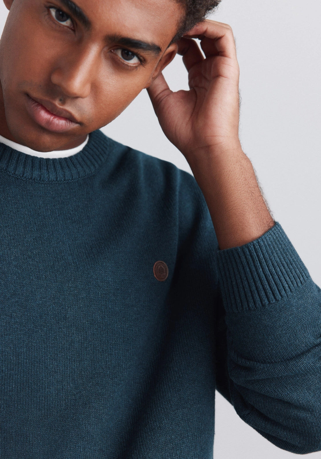 Crew Neck Basic Knit - Blue