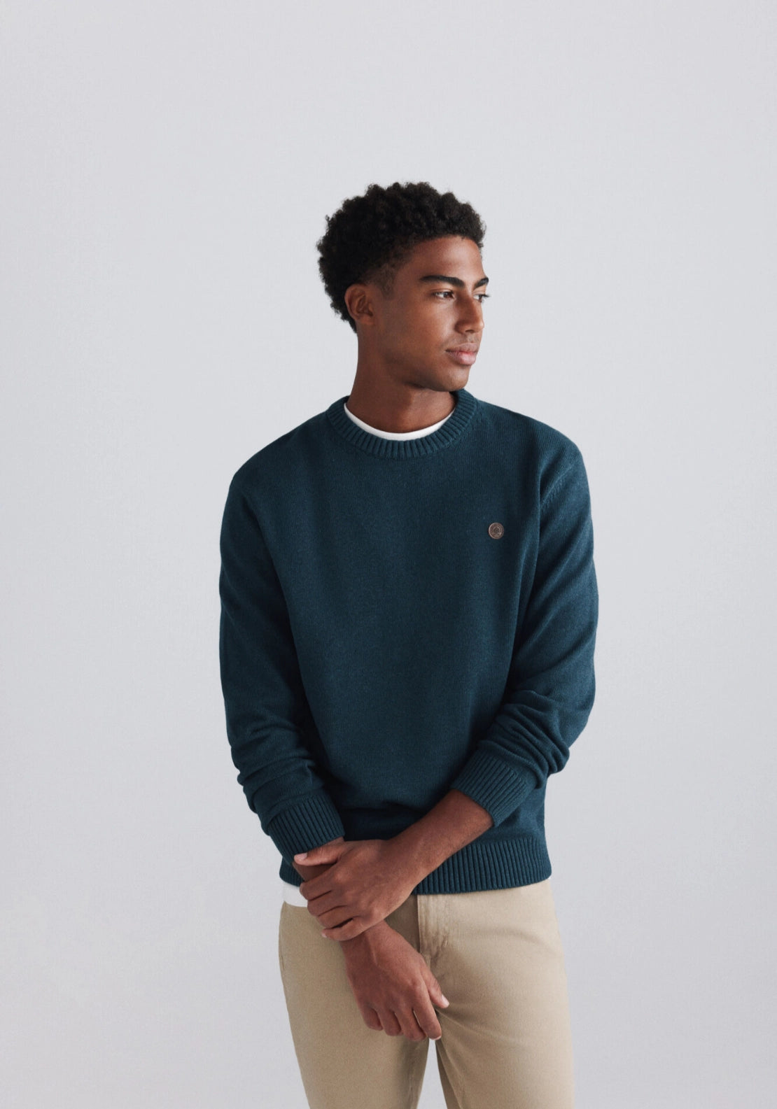 Crew Neck Basic Knit - Blue