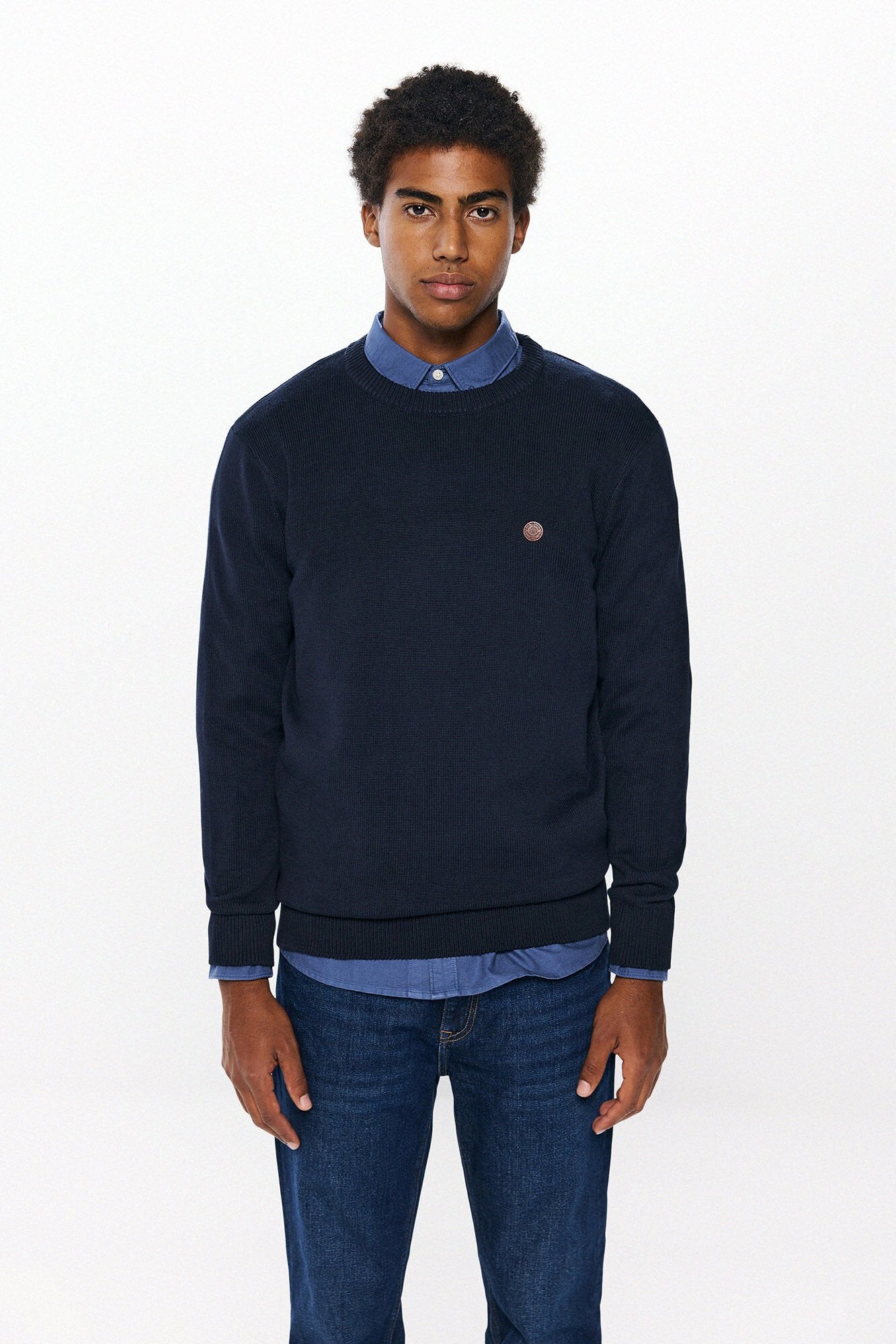 Springfield Plain Colour Jumper - Navy 3 Shaws Department Stores