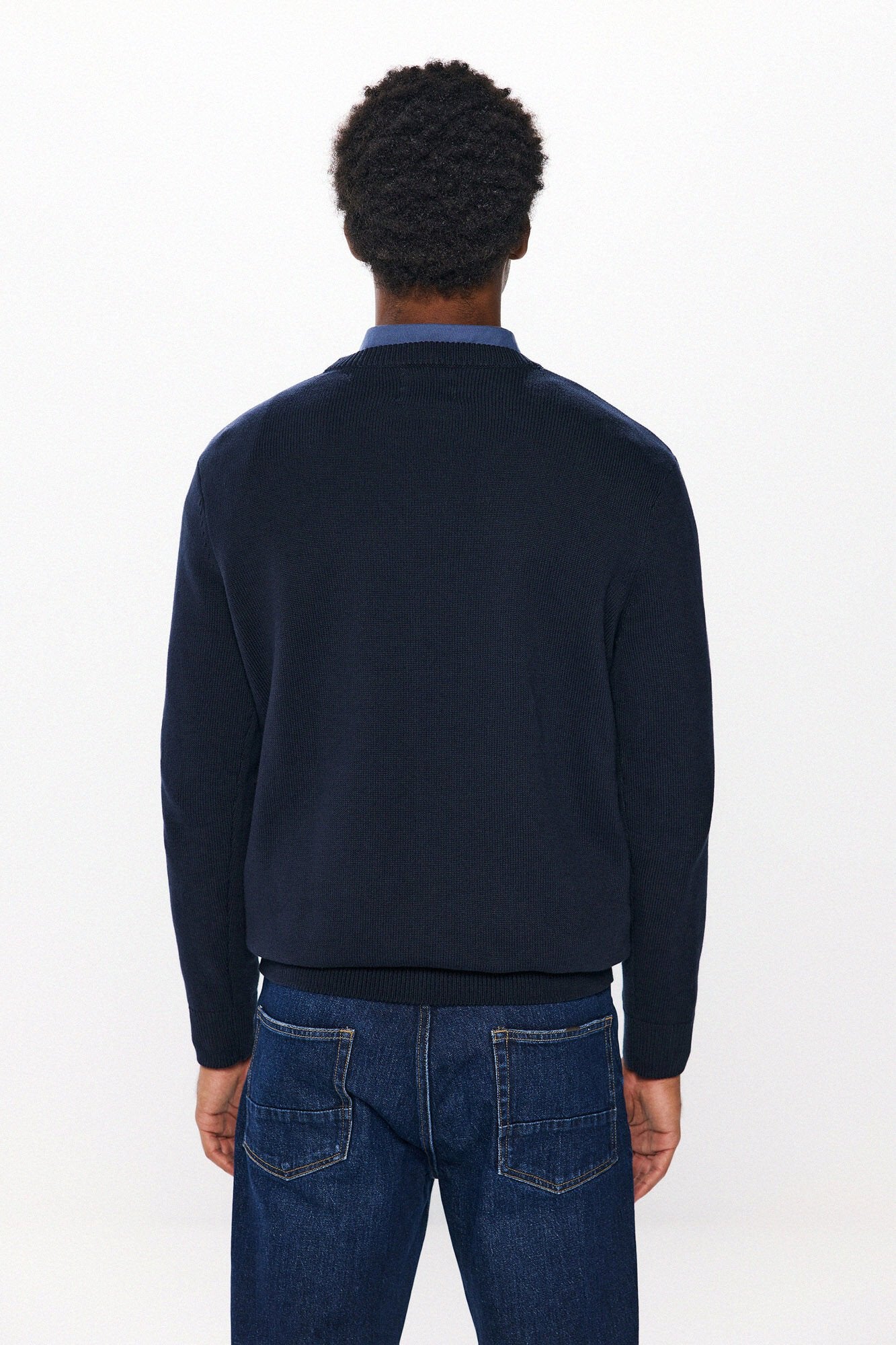 Springfield Plain Colour Jumper - Navy 2 Shaws Department Stores