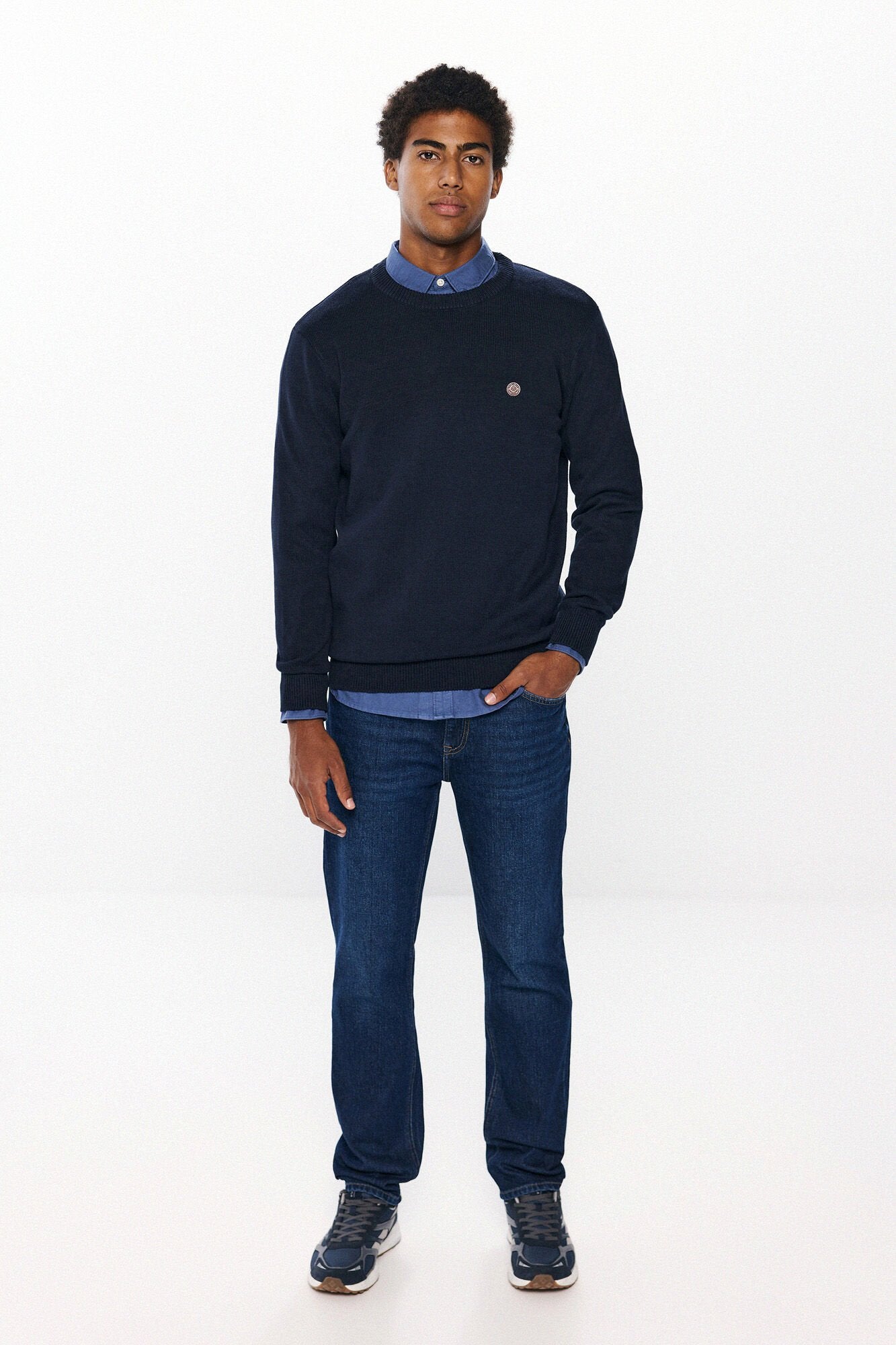Springfield Plain Colour Jumper - Navy 1 Shaws Department Stores