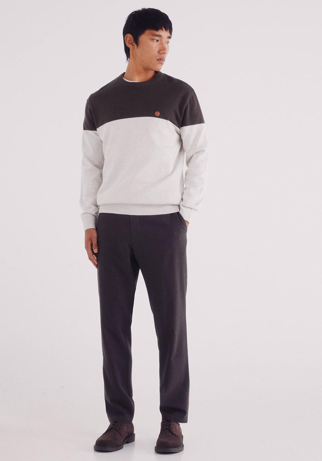 Crew Neck Jumper - Beige