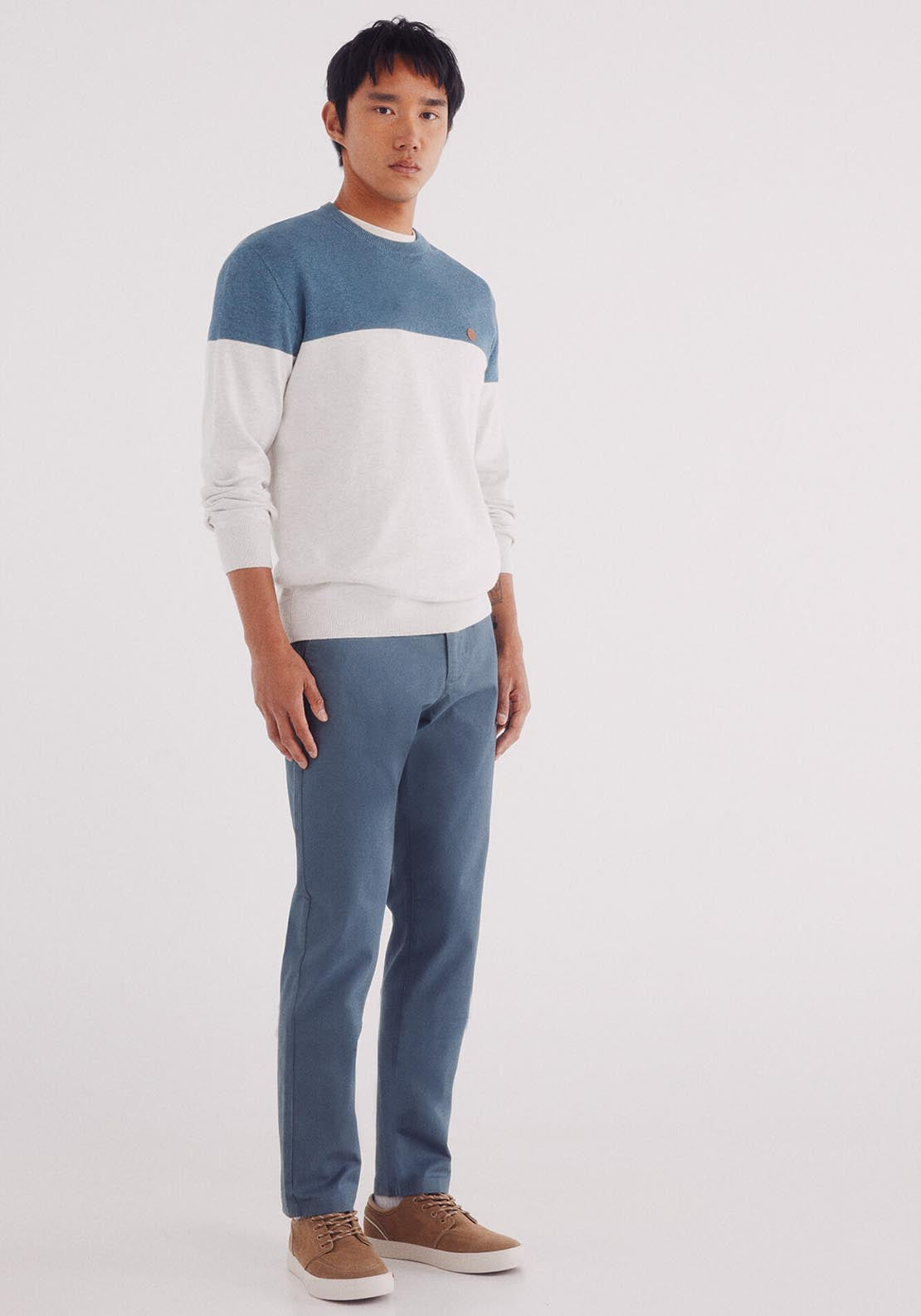 Crew Neck Jumper - Grey / Silver