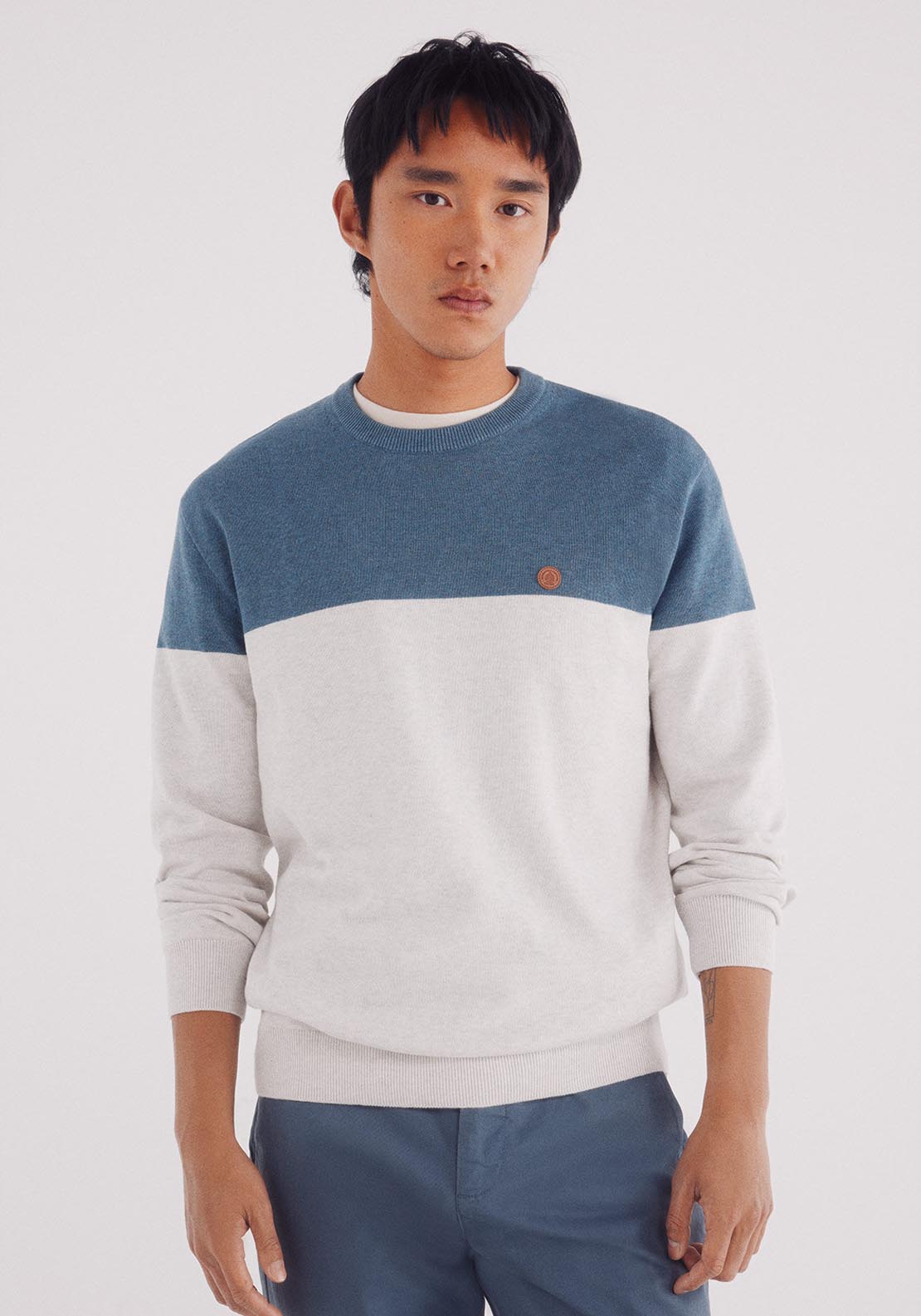 Crew Neck Jumper - Grey / Silver