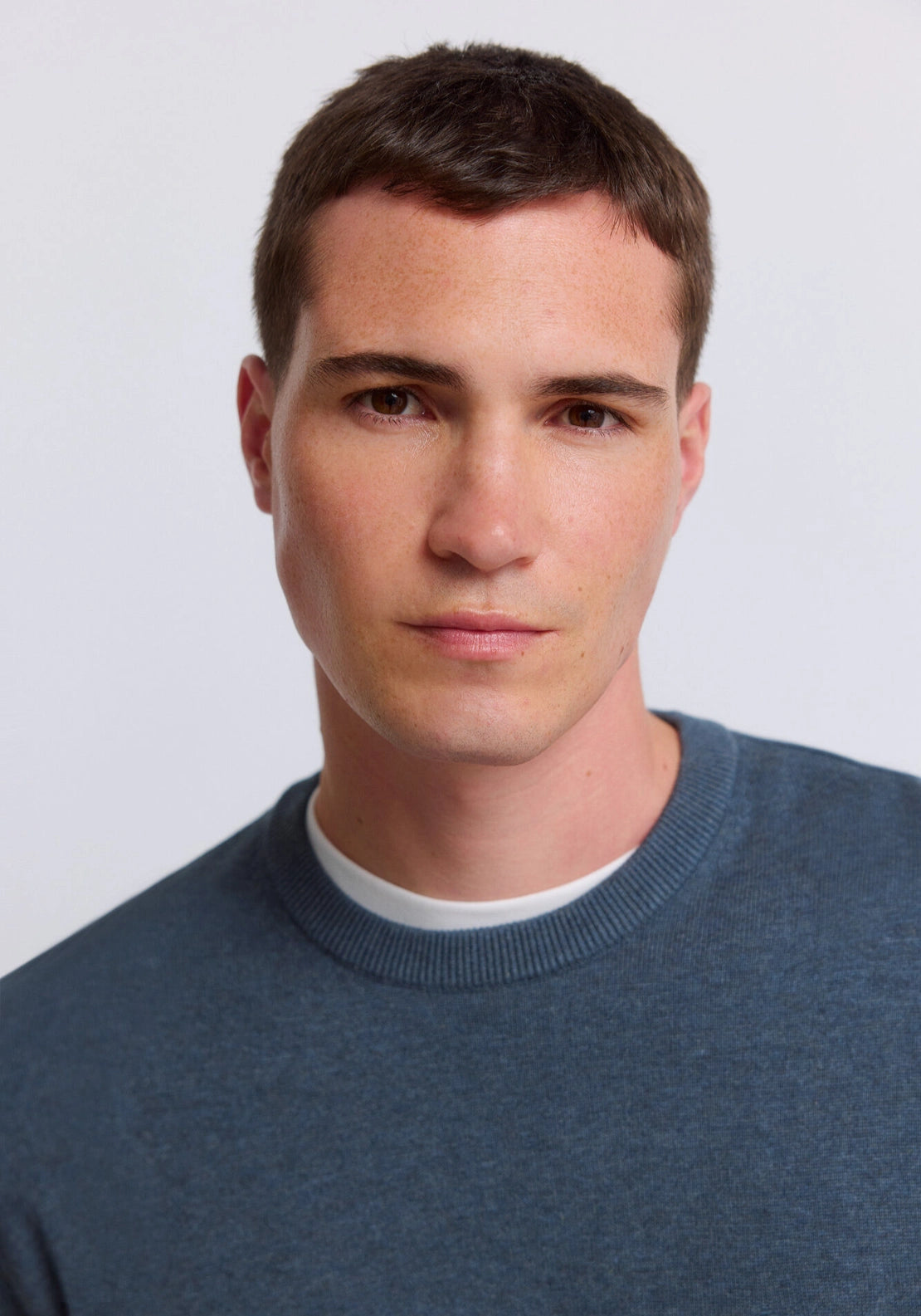 Crew Neck Basic Knit - Blue