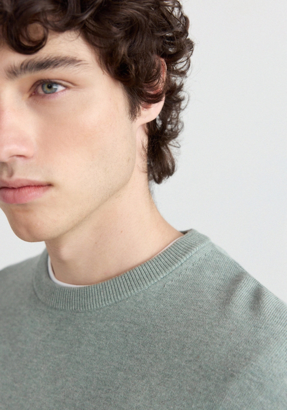Crew Neck Basic Knit - Green