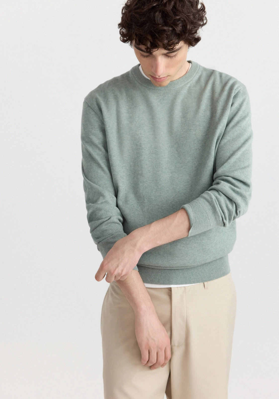 Crew Neck Basic Knit - Green