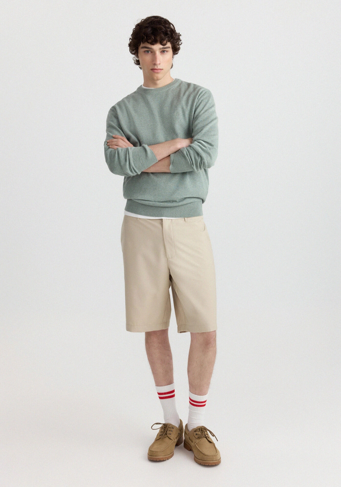 Crew Neck Basic Knit - Green