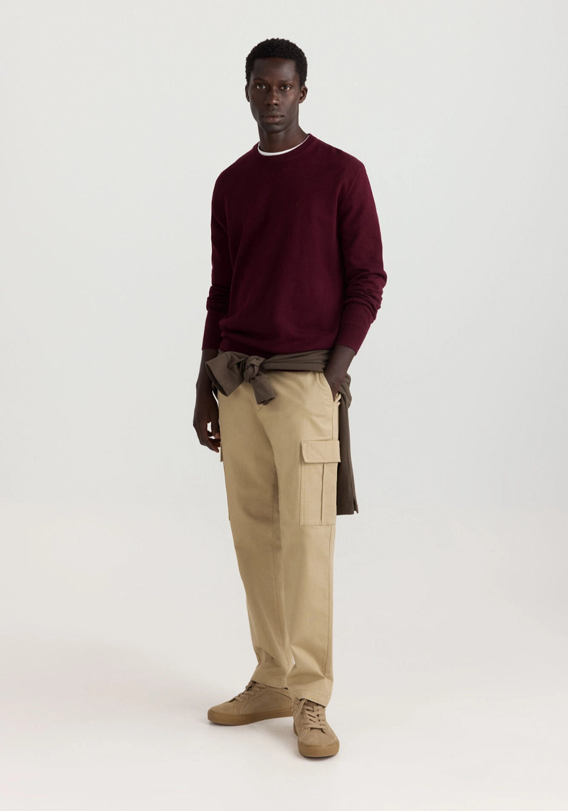 Classic Crew Neck Basic Knit - Red
