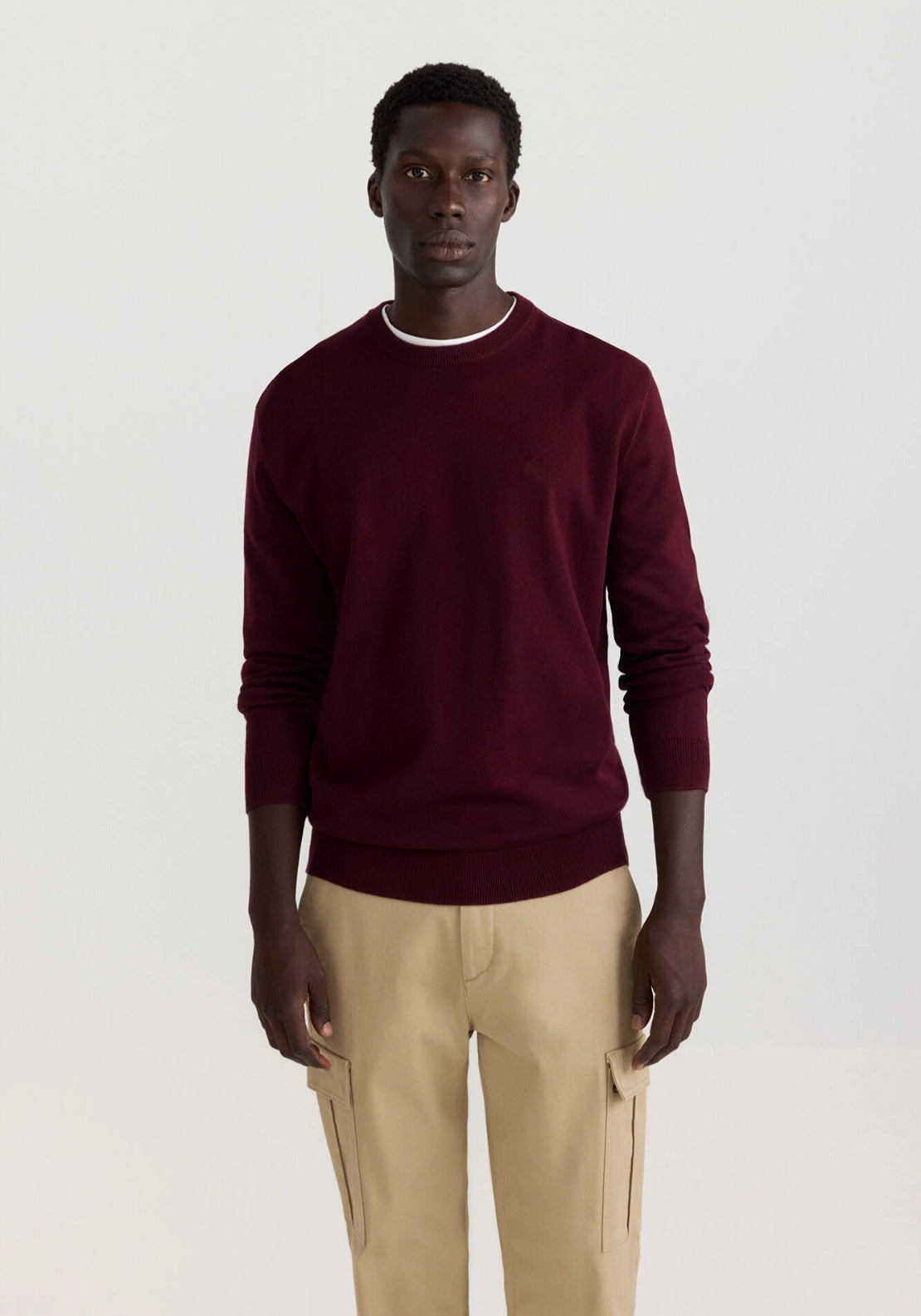 Classic Crew Neck Basic Knit - Red