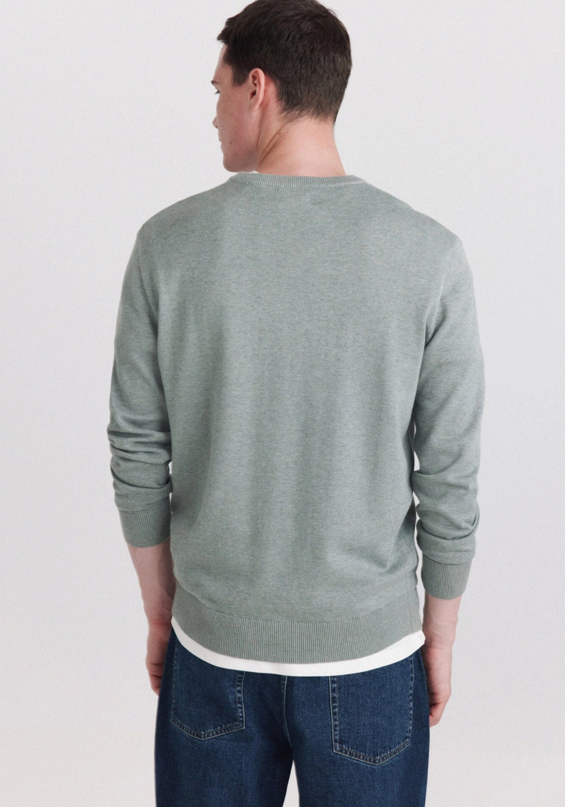 V Neck Basic Knit - Green