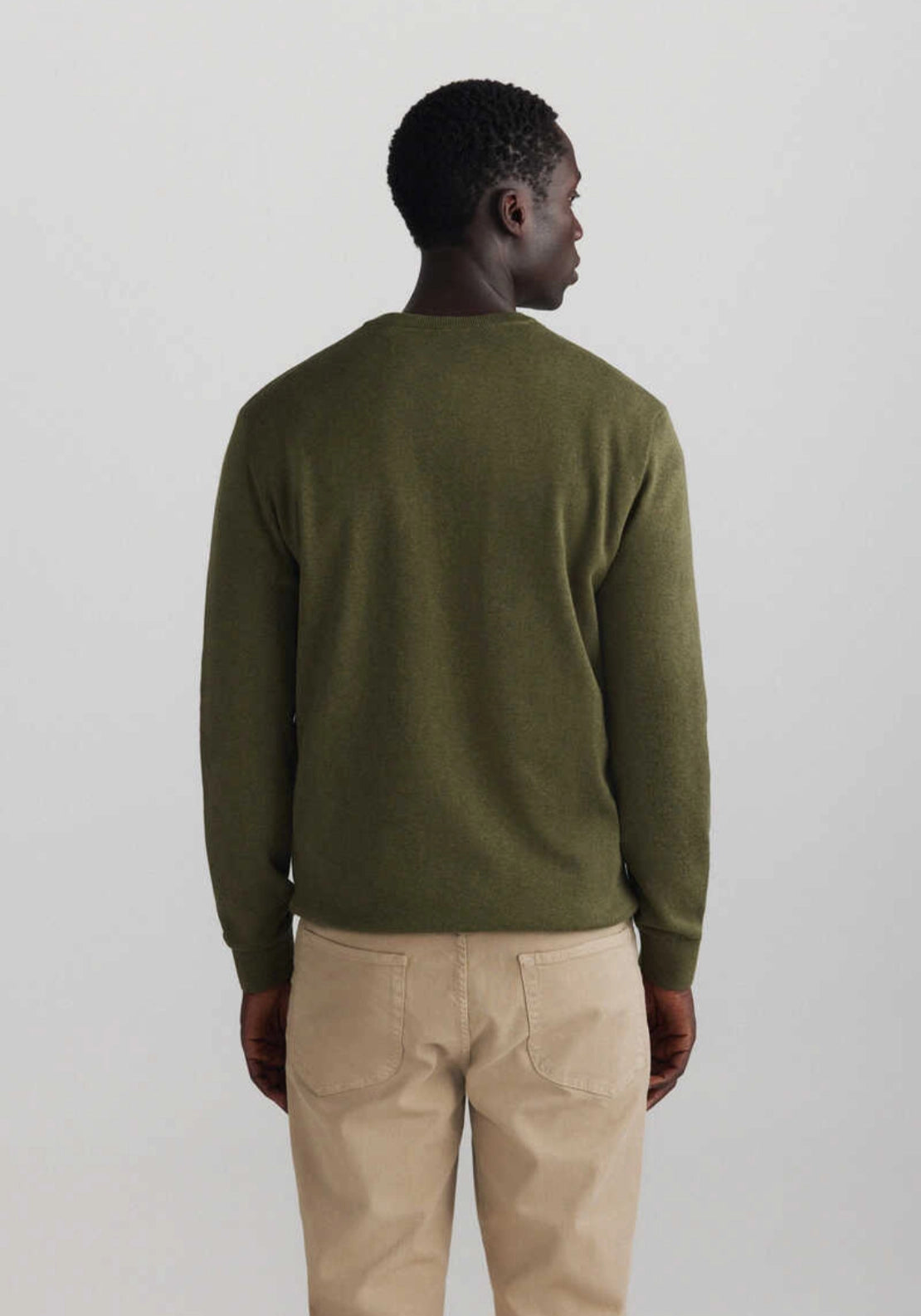 V Neck Basic Knit - Army Green