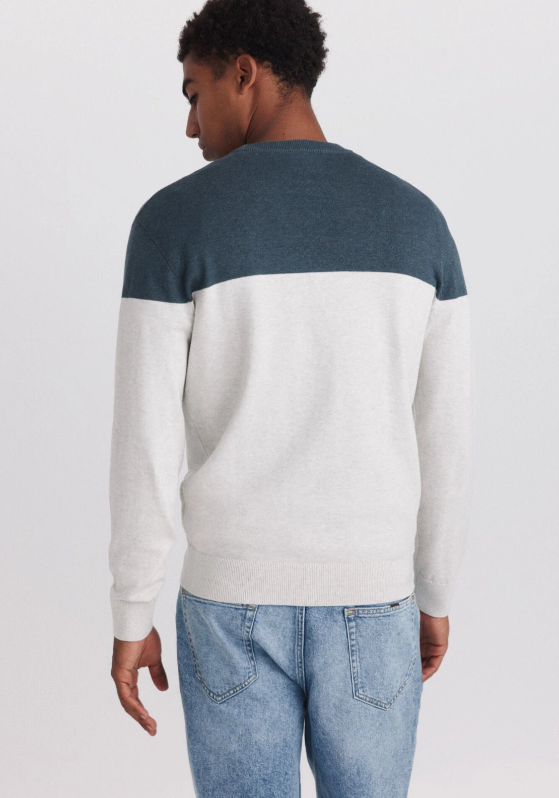 Springfield Crew Color Block Knit - Blue 2 Shaws Department Stores